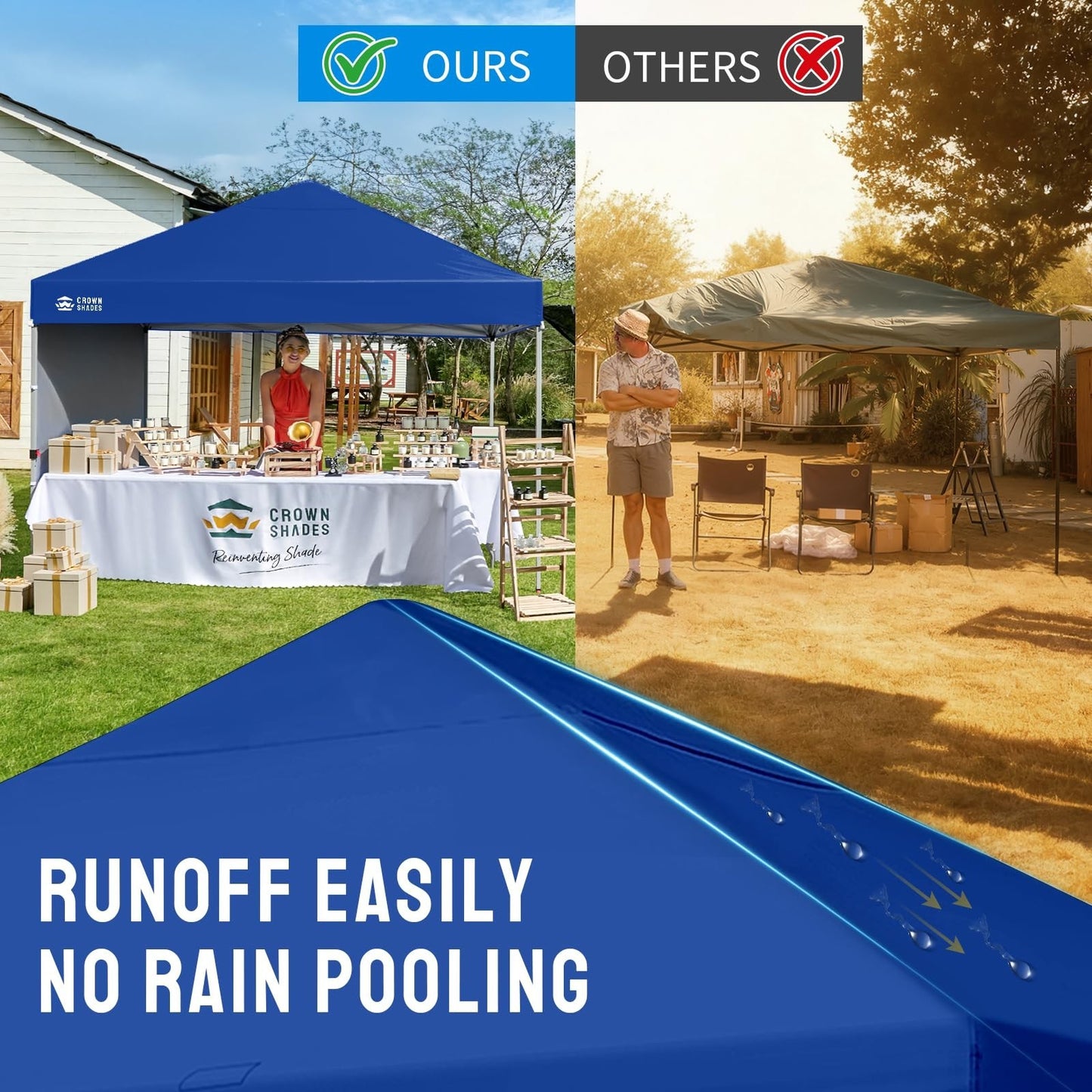 8x8 Pop Up Canopy Tent with Side Wall, Easy Setup Outdoor Gazebo, Beach Shade, N6