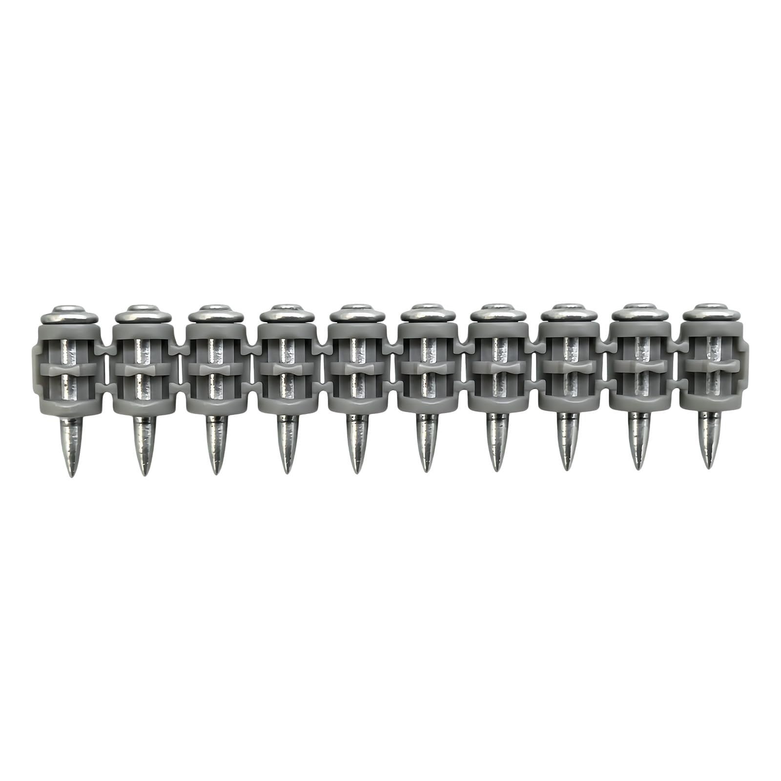 Collated Concrete Nails 3/4" - 1000pcs Full Round Head Steel Pins for Drywall &4