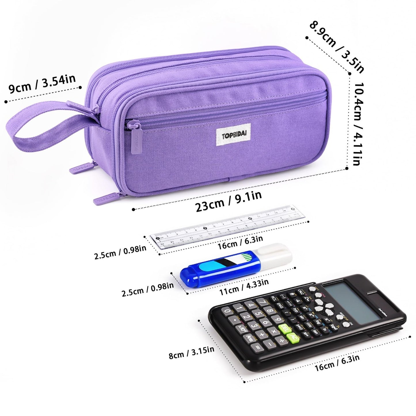 Large Pencil Case Pouch for School, Office & Art Supplies   Unisex Design5