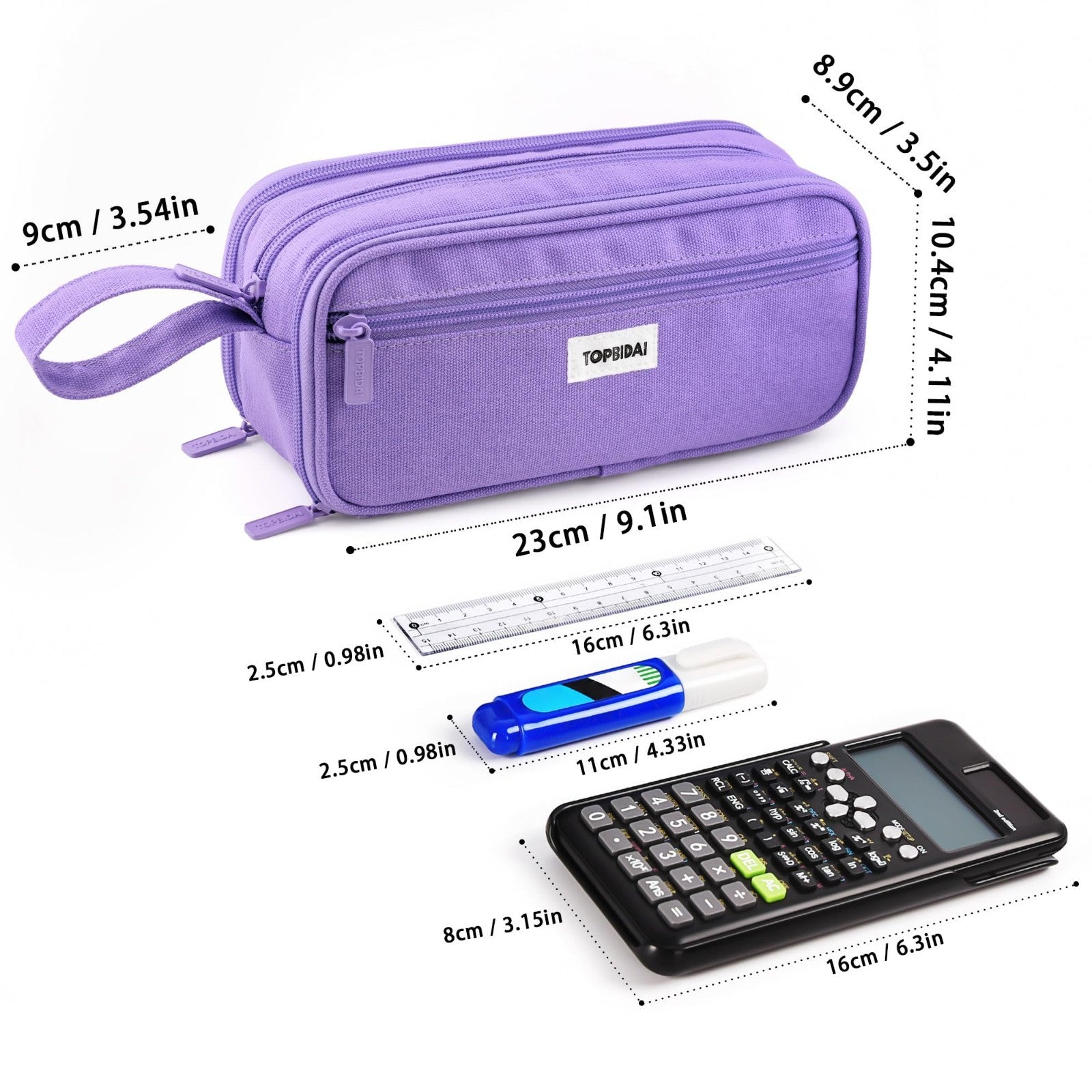 Large Pencil Case Pouch for School, Office & Art Supplies   Unisex Design5