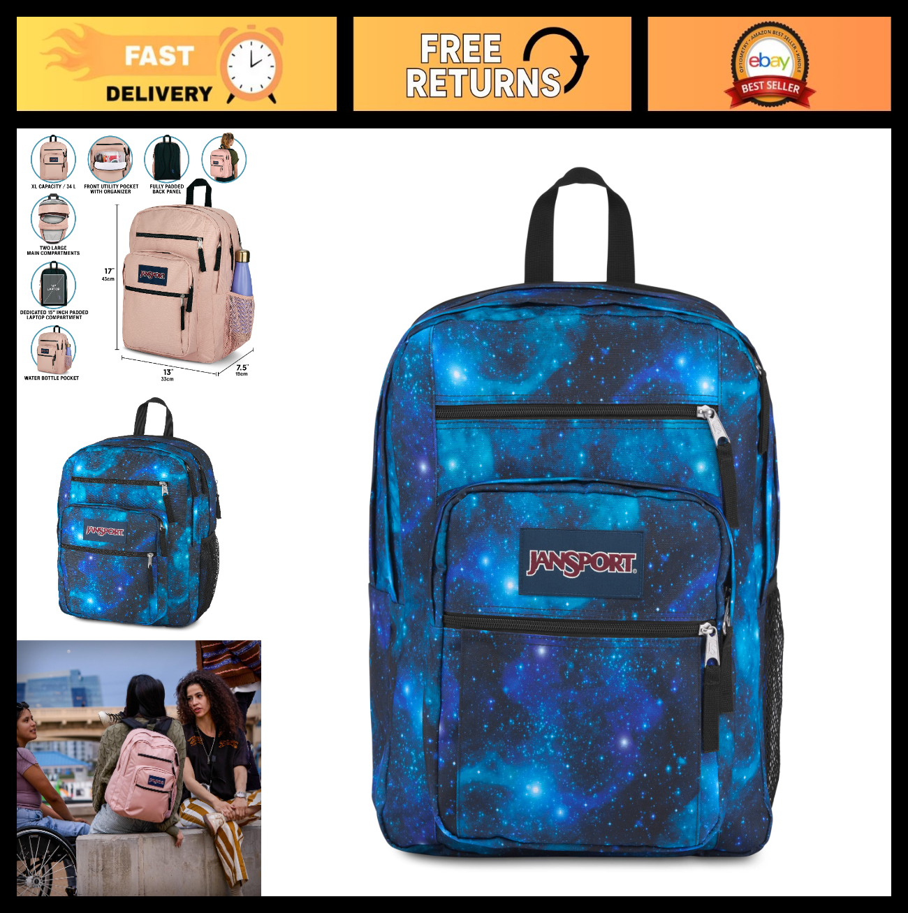Laptop Backpack for 15” Laptop   Ergonomic Shoulder Straps, 2 Compartments, Haul0