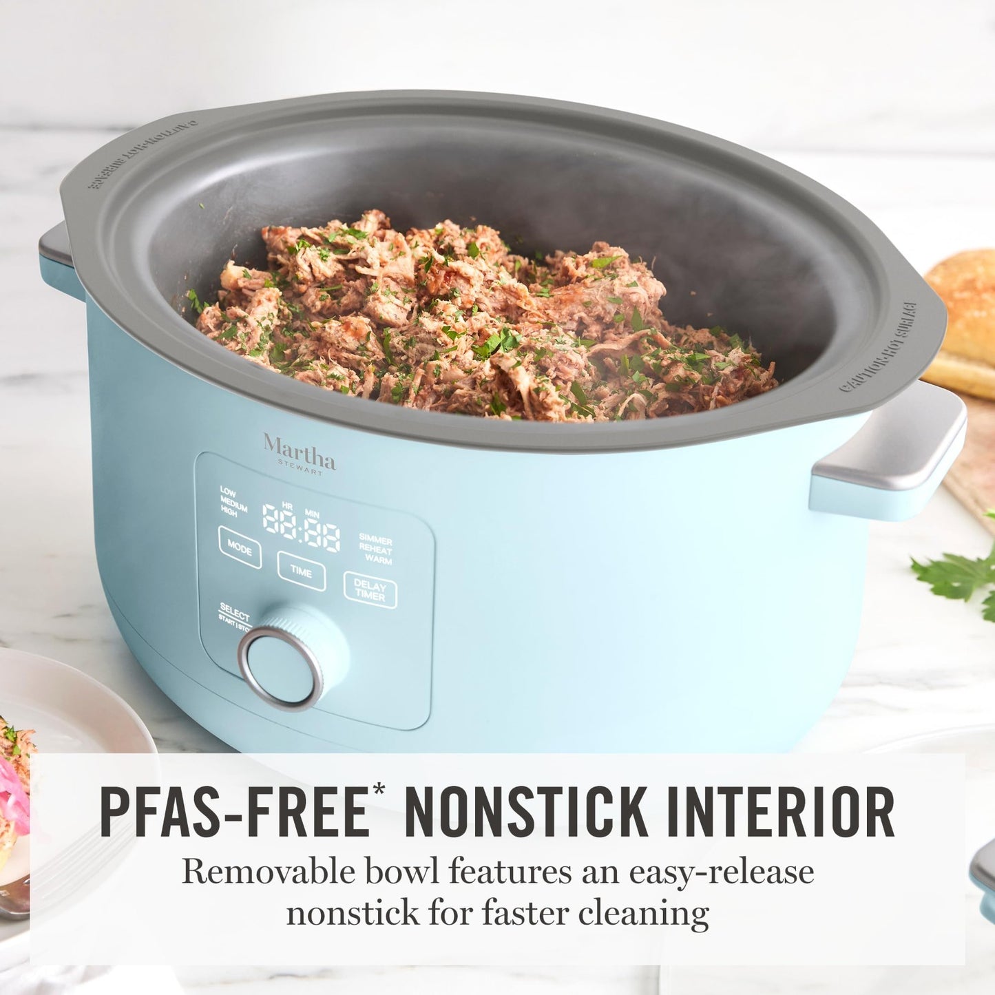 Programmable 8 QT Slow Cooker with Timer, 3 Heat Settings, Nonstick Ceramic Croc6