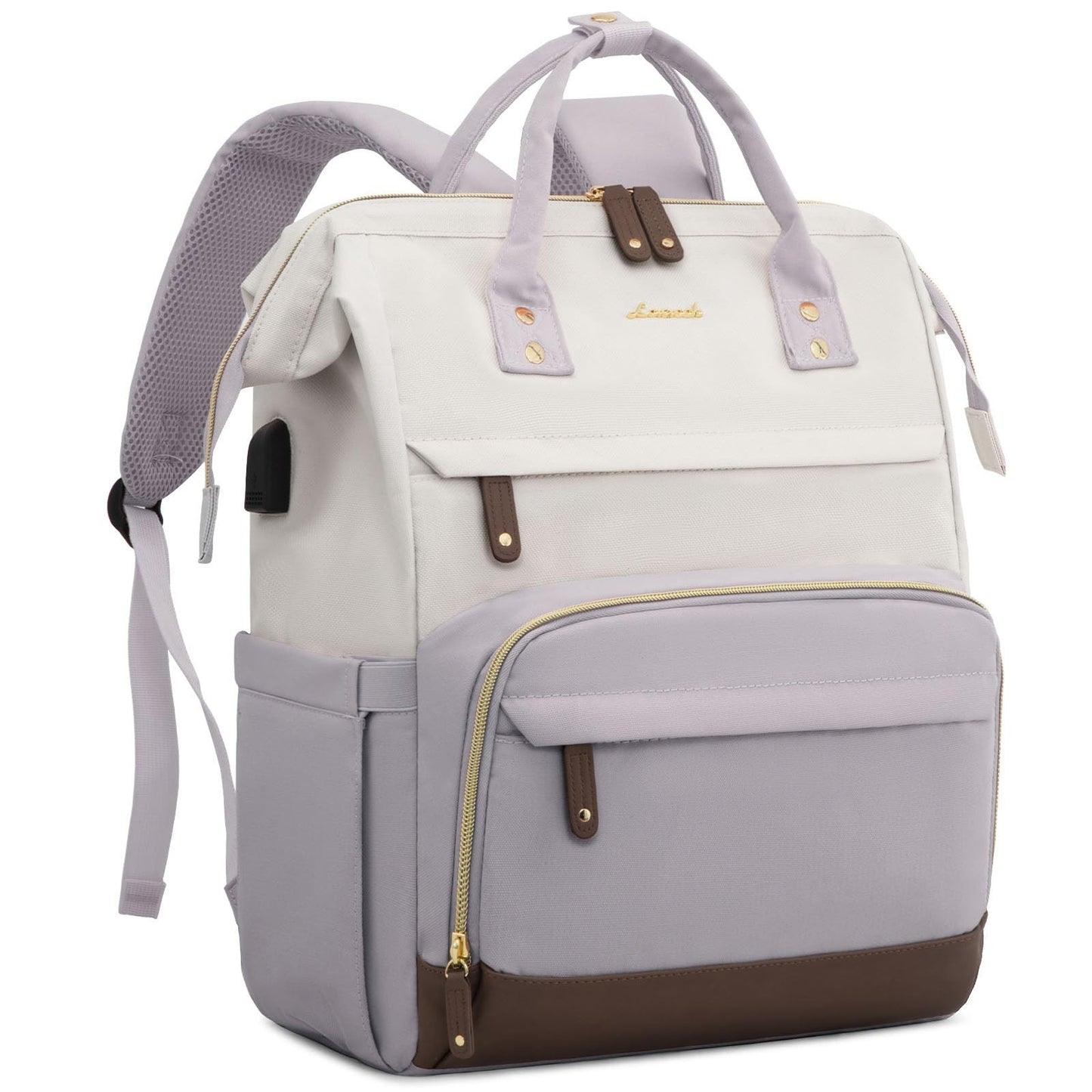 Stylish 15.6" Laptop Backpack for Women, Waterproof College Bookbag, Large Capac1