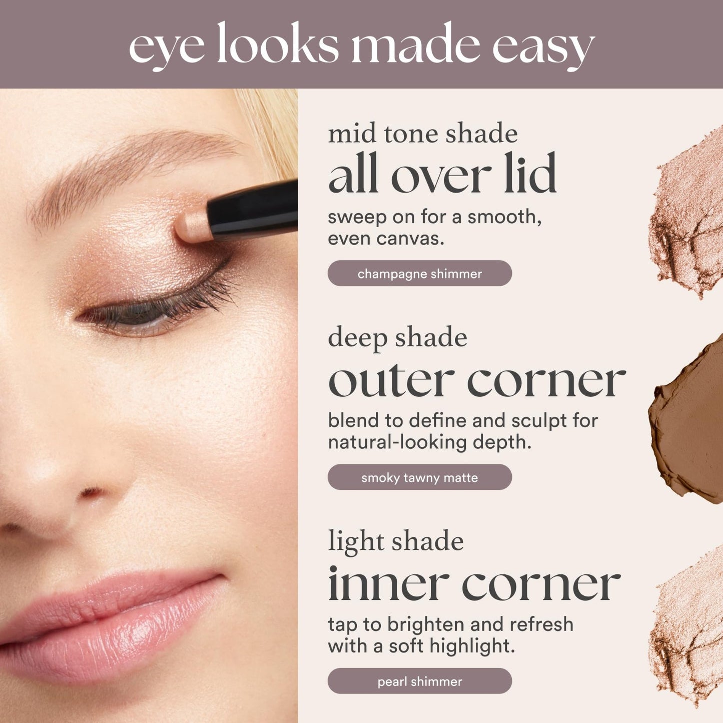 Crème-to-Powder Eyeshadow Stick - Hazelnut Matte, Long-lasting, Easy Application4