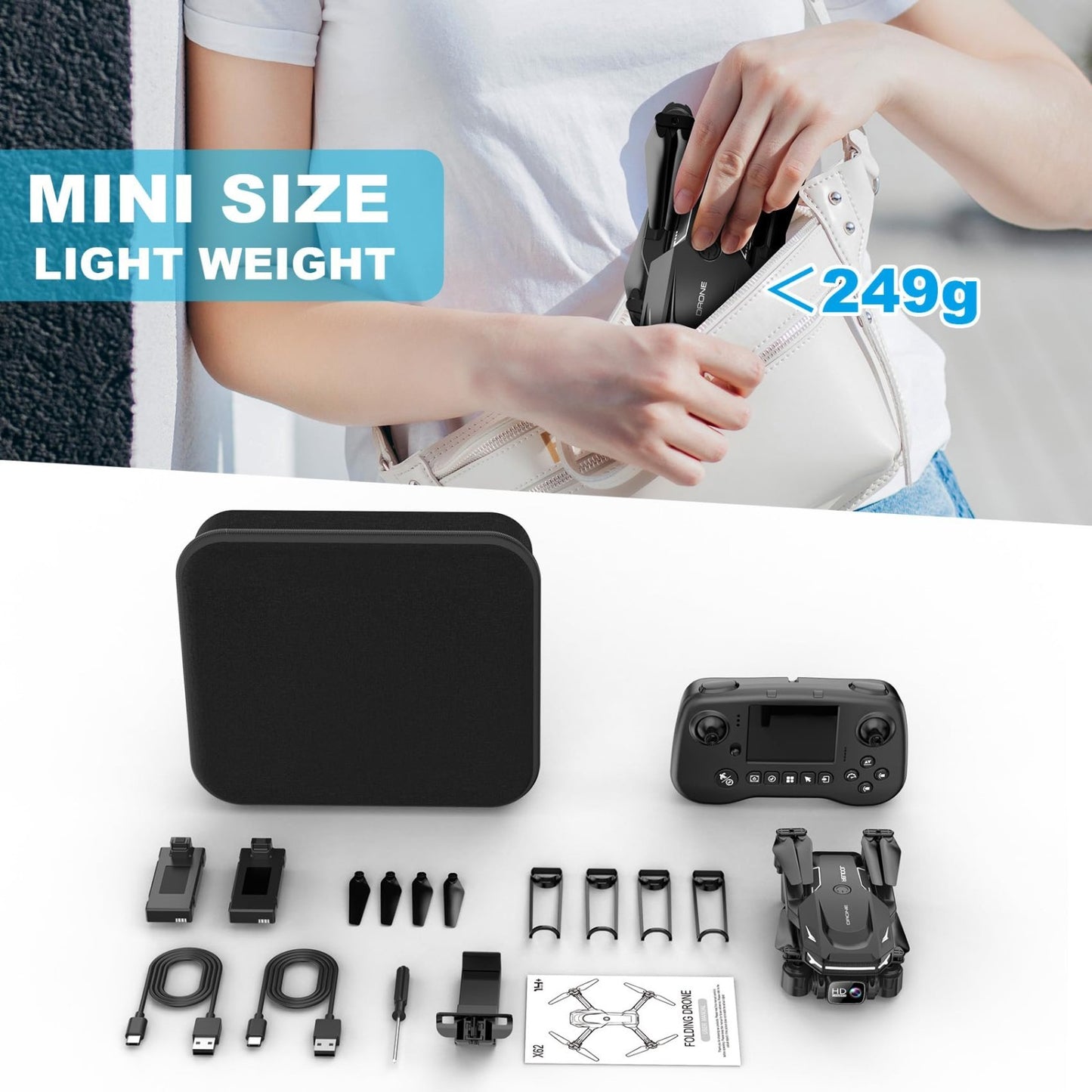 Foldable Drone with Camera & Screen - Beginner-Friendly Quadcopter, Gesture Cont6