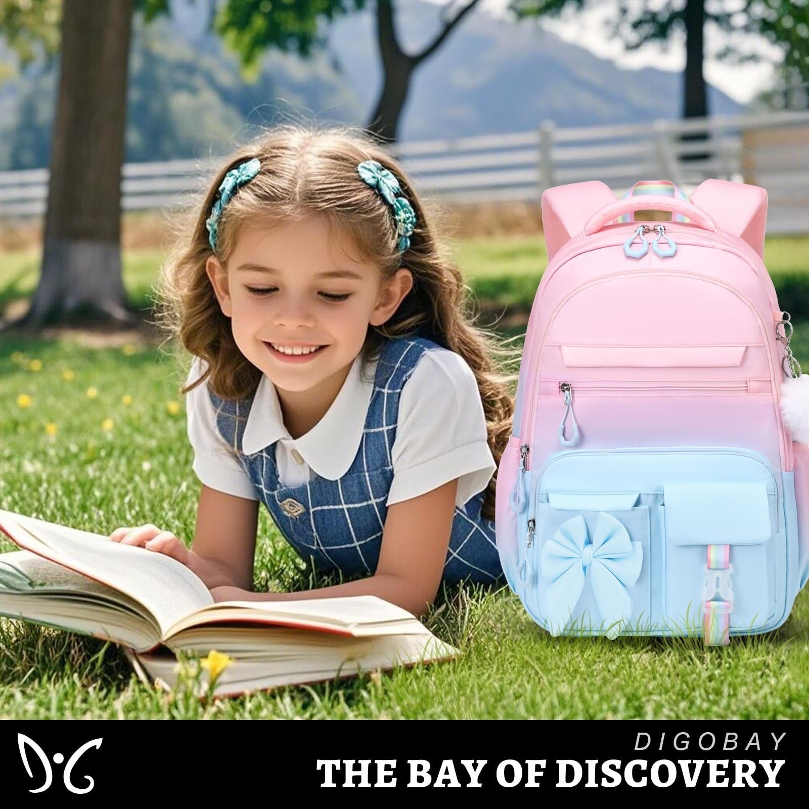 Cute Girls Backpack Set with Lunch Bag & Pencil Case   Stylish School Bag for Ki2
