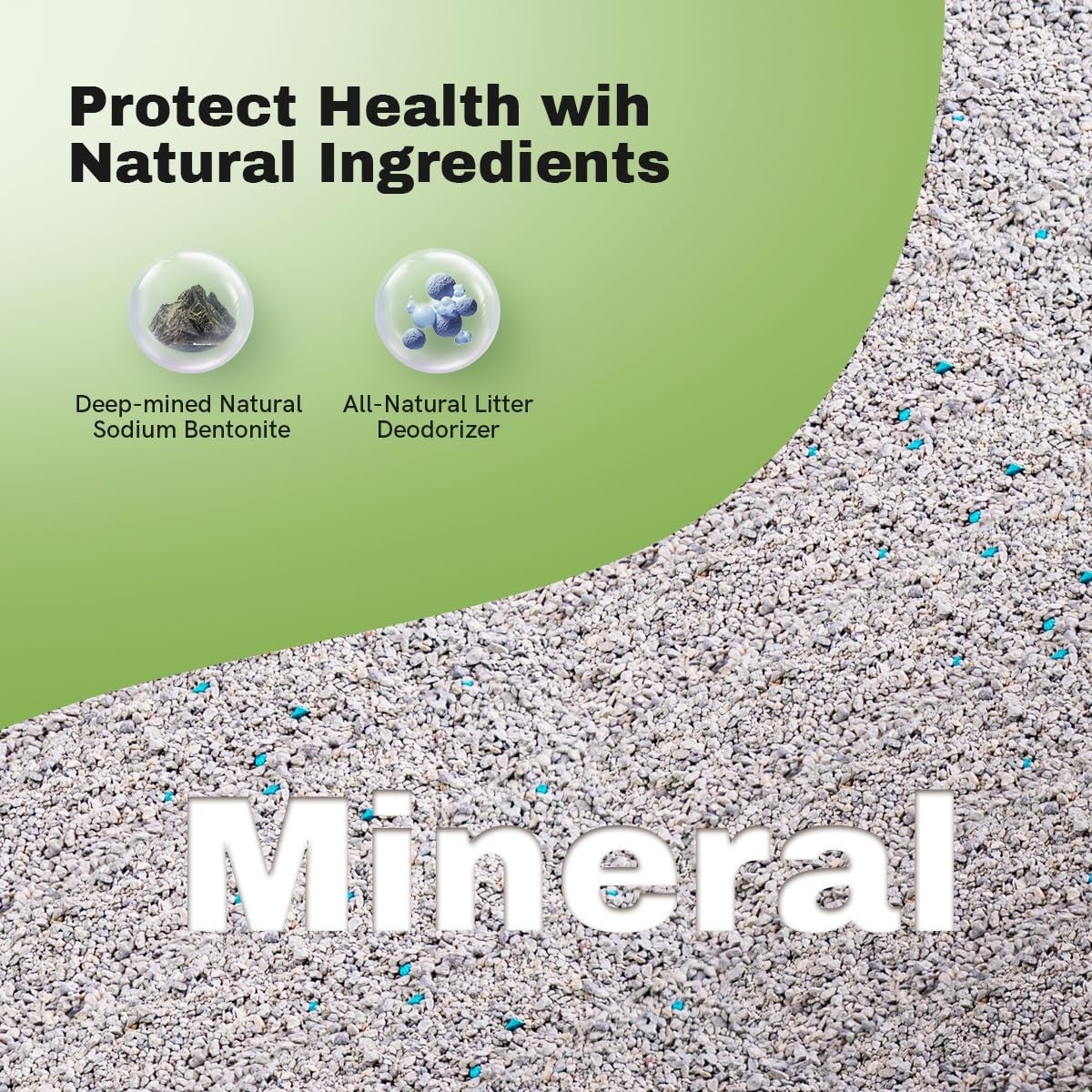 Clumping Cat Litter, Odor Control Bentonite Mineral, Dust-Free 20 lb for Self-Cl5