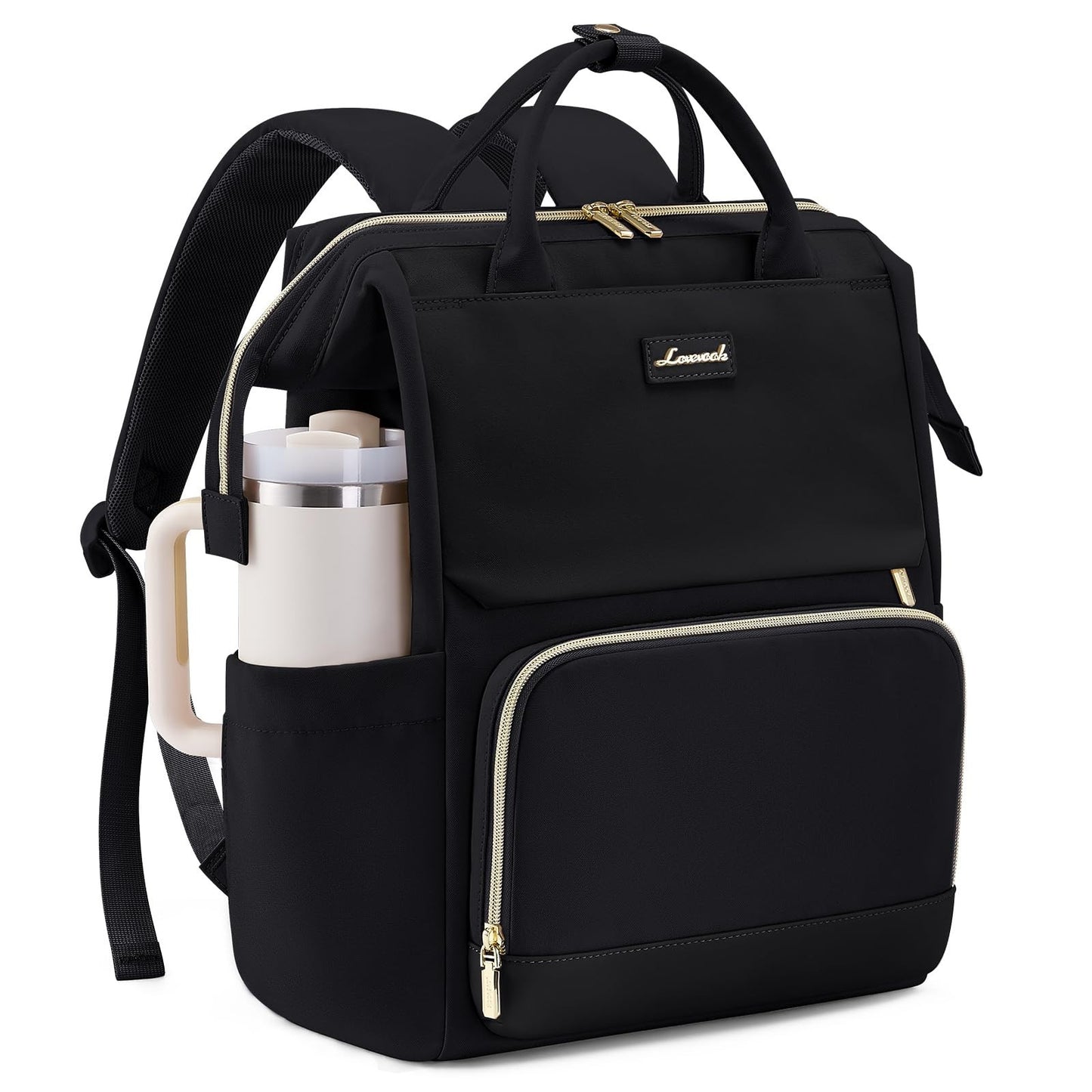 Stylish Laptop Backpack for Women   Large Tumbler Holder, Travel, Work, Nurse, T1