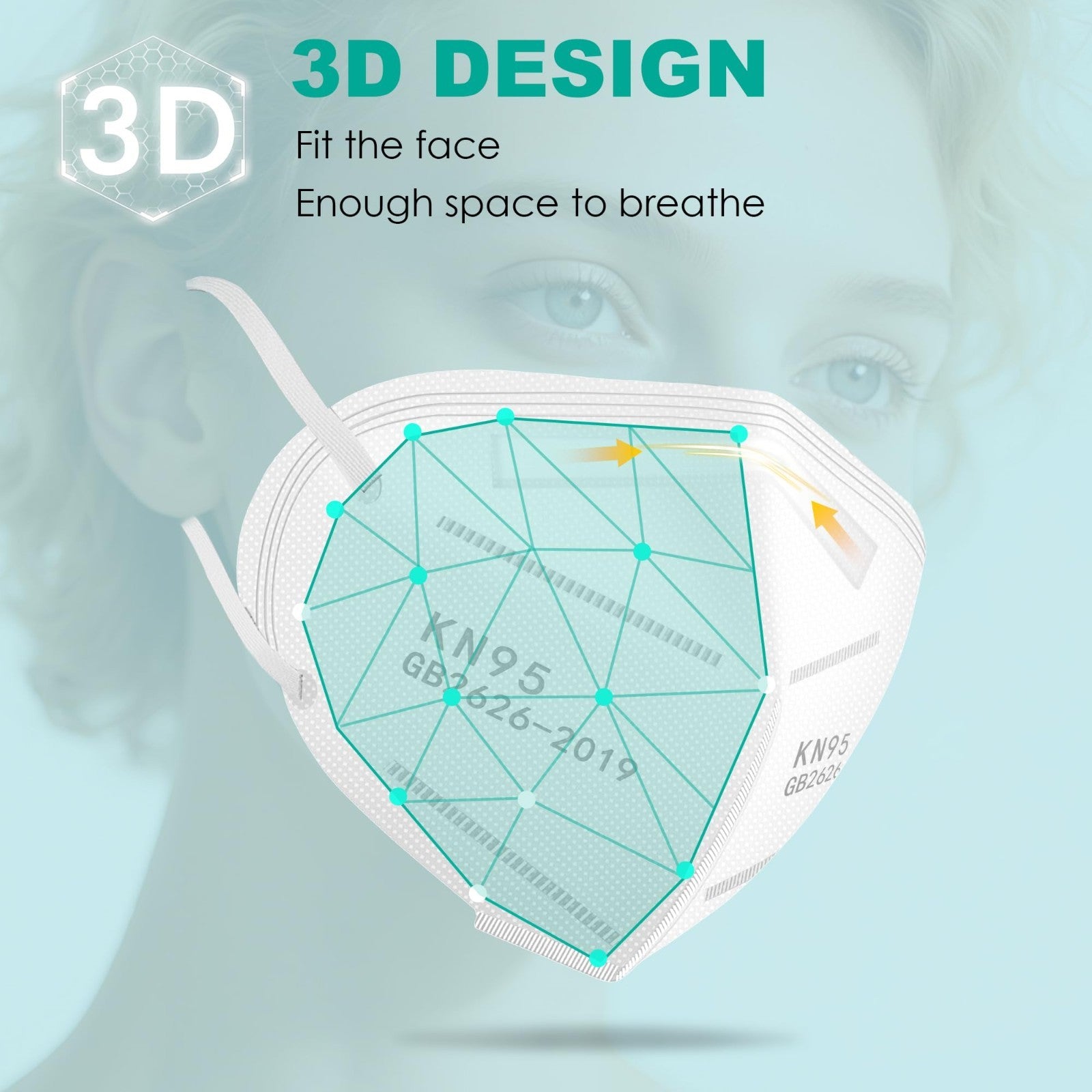100 Pack KN95 Face Masks   Breathable Disposable Dust Masks for Adults, White2