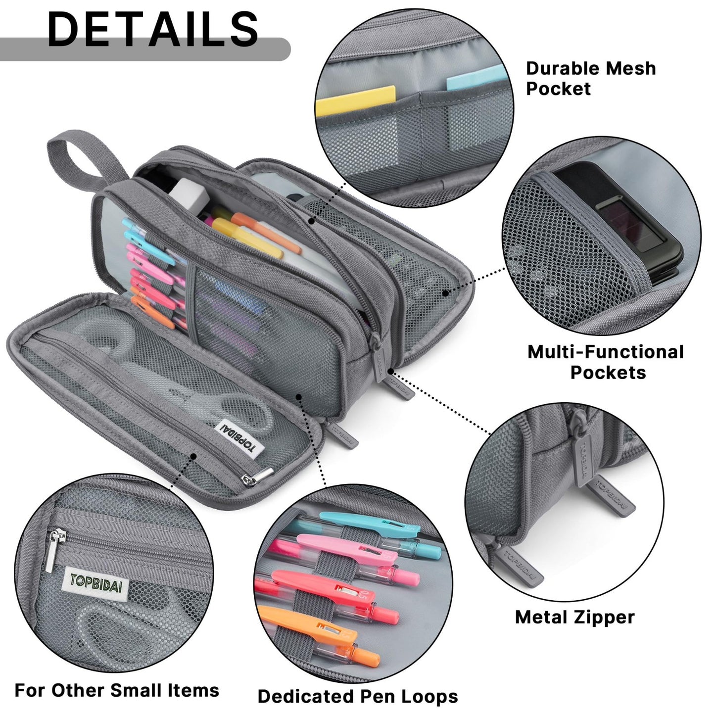 Large Pencil Case Pouch for Kids & Adults   Stylish Organizer for School & Offic3