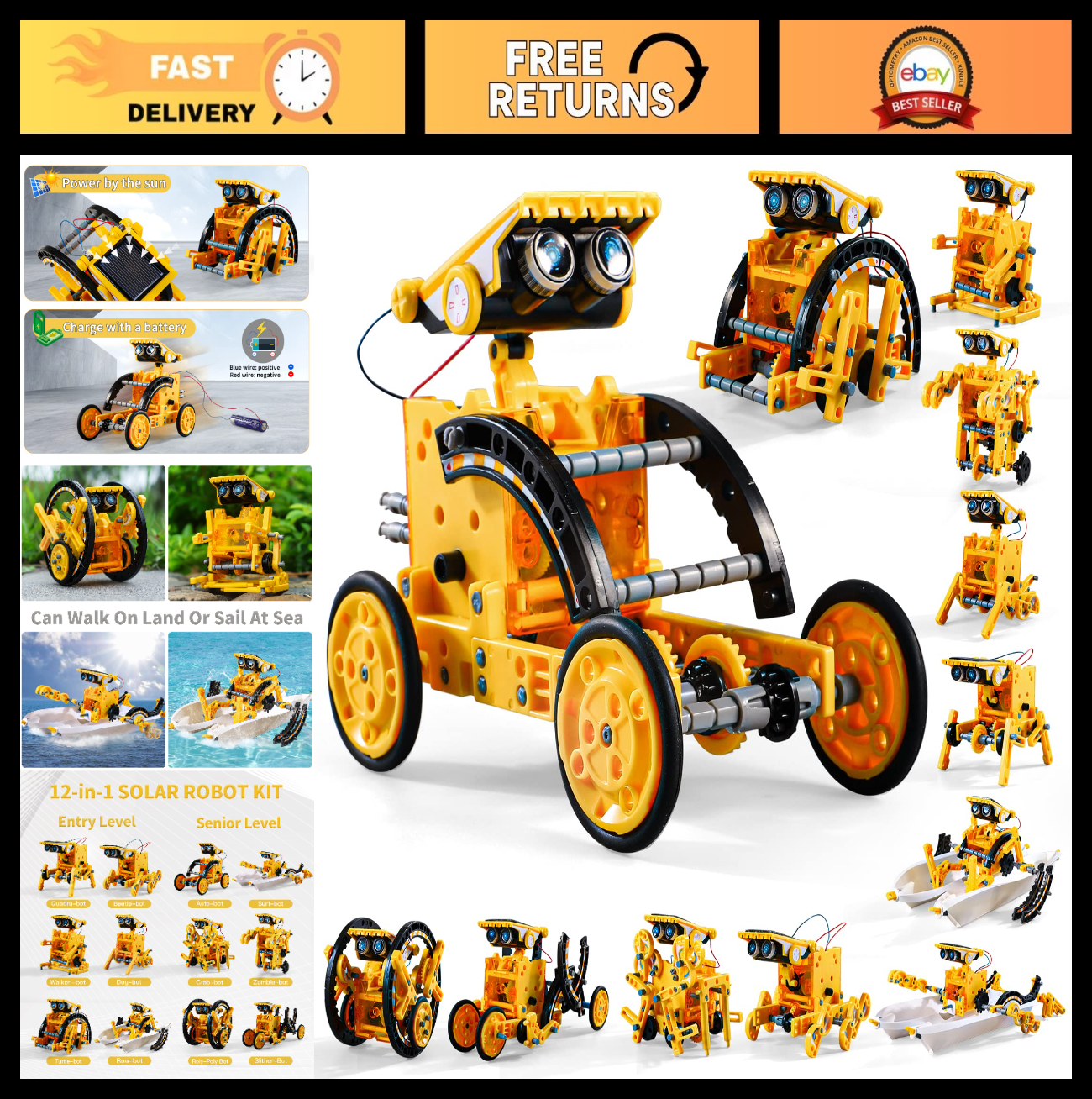 12 in 1 STEM Solar Robot Kit   Educational Building Toys for Kids 8 13 Years0
