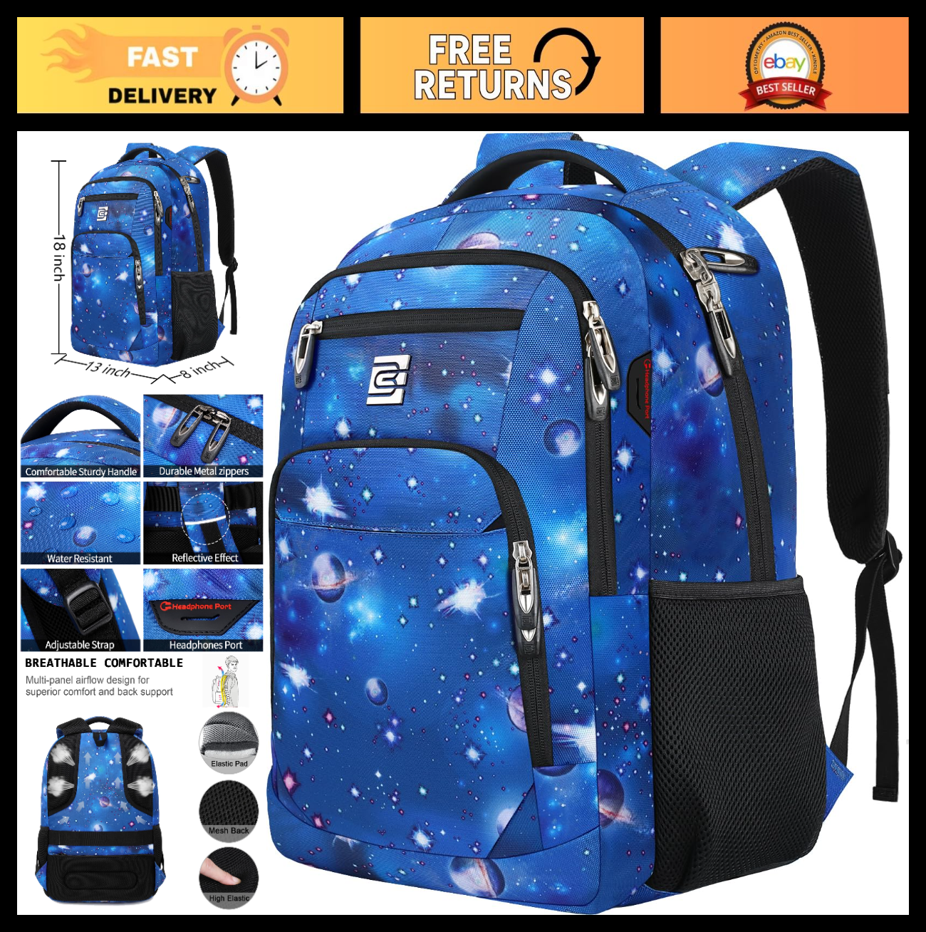 Slim Anti Theft Laptop Backpack for Business Travel & College   Stylish & Functi0