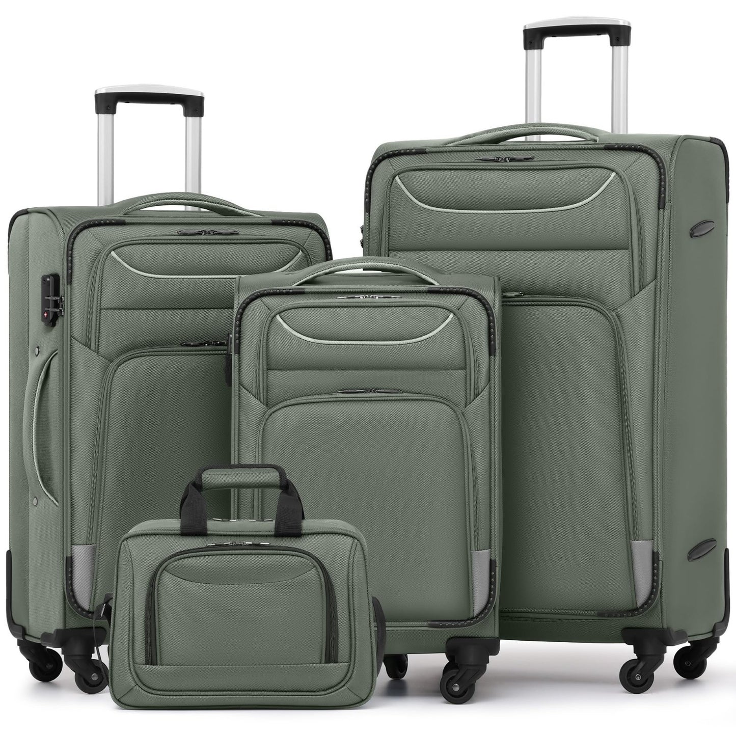 4-Piece Softshell Luggage Set with Tote | TSA Lock, Spinner Wheels, Durable 16801