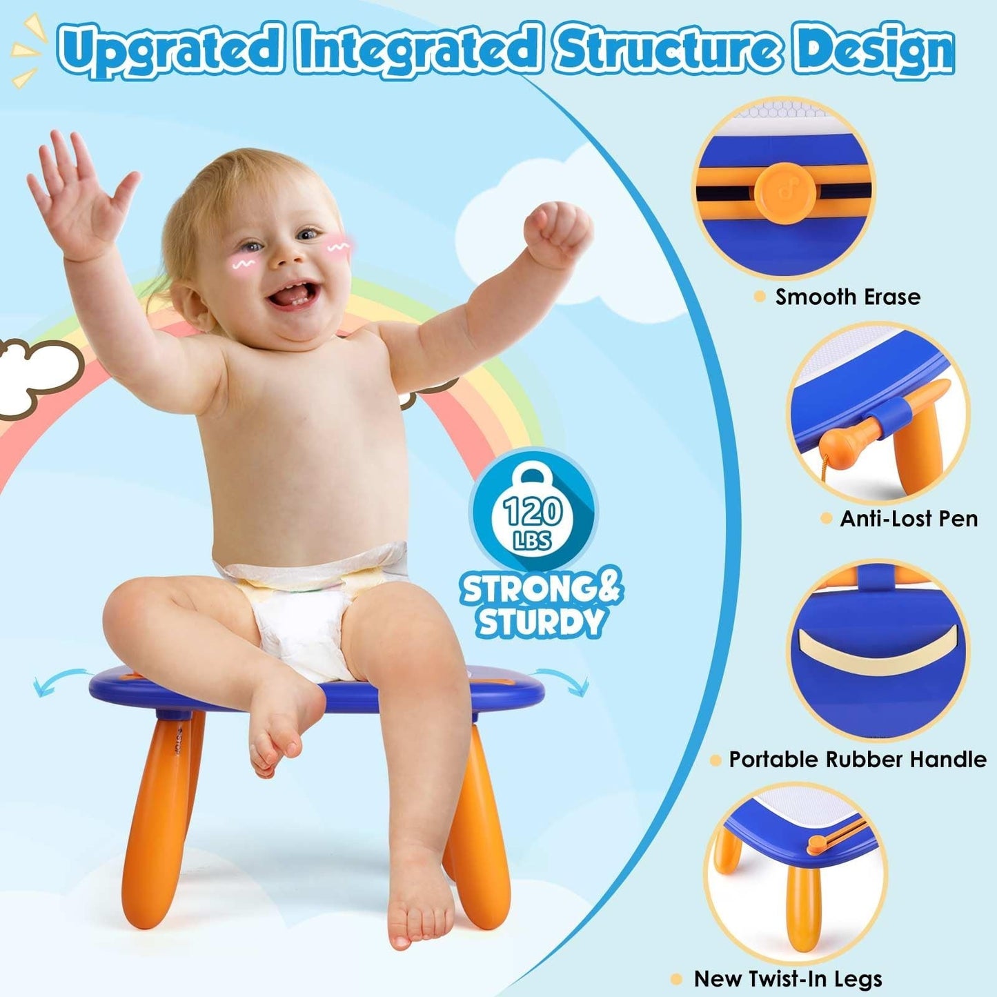 Magnetic Drawing Board for Toddlers - Educational Doodle Pad for Kids 1-3 Years3