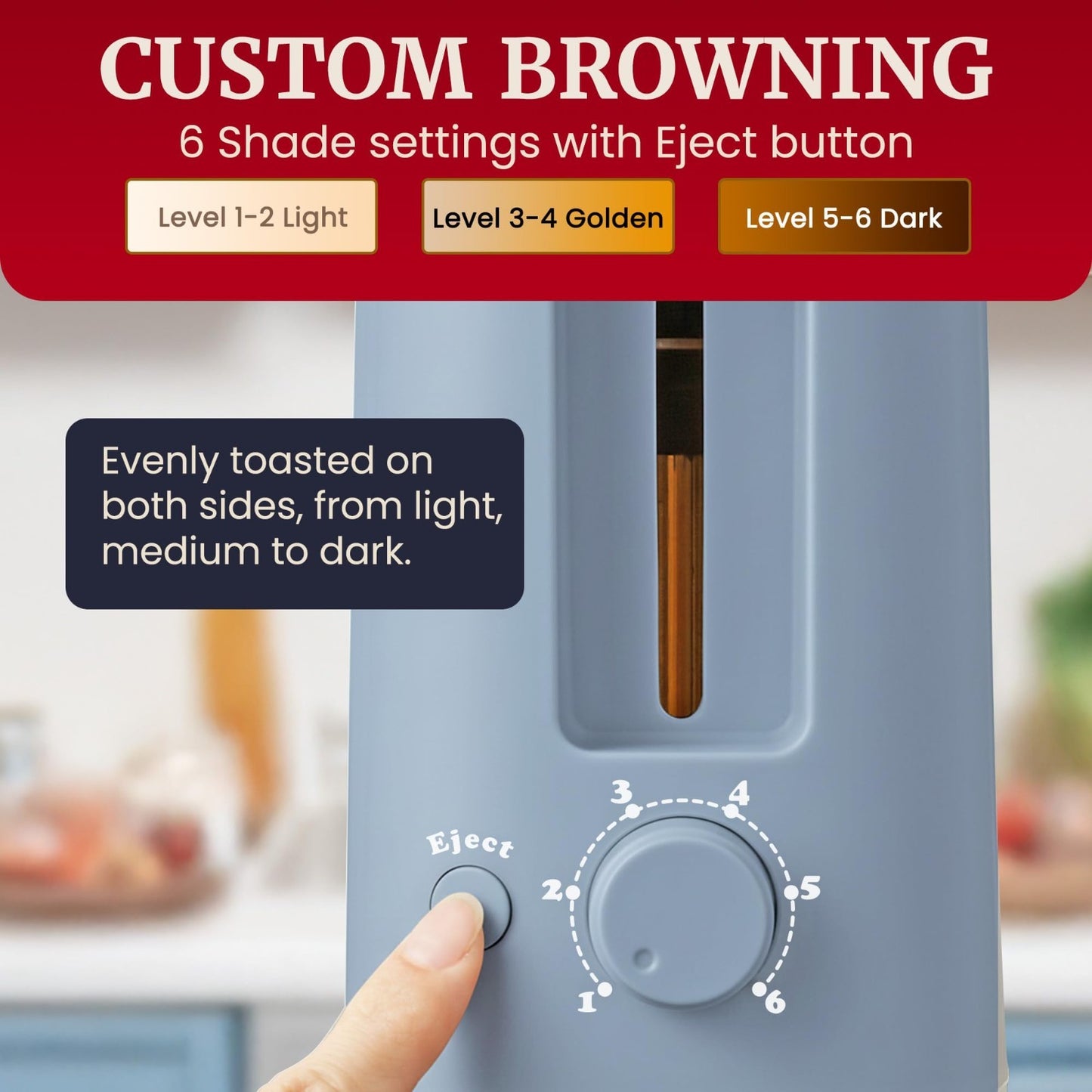 2-Slice Long Slot Toaster with Cool-Touch Body, 6 Browning Levels, Extra-Wide Sl3