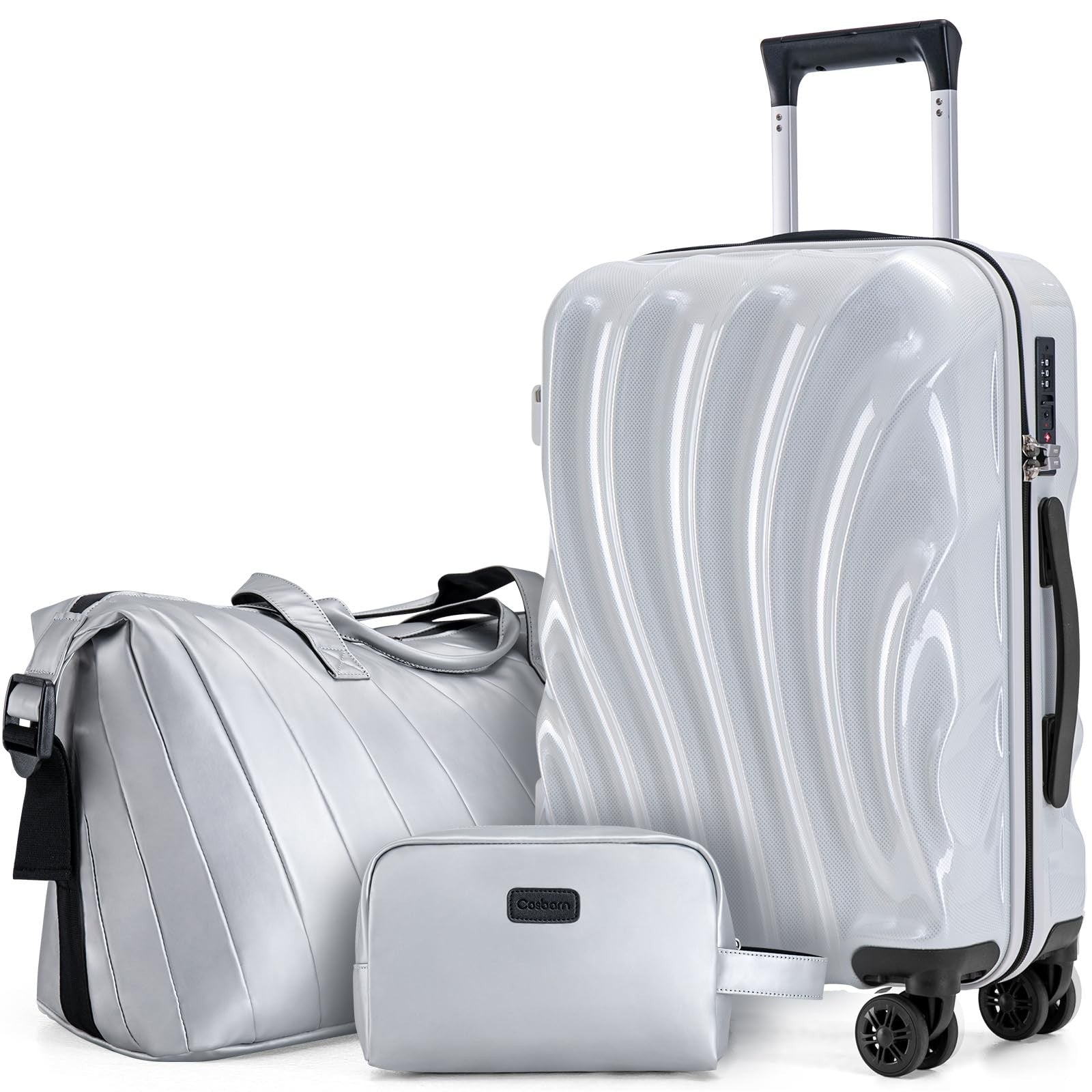 3 Piece Hardshell Luggage Set with Wheels, Lightweight Carry-On Suitcases, TSA L1