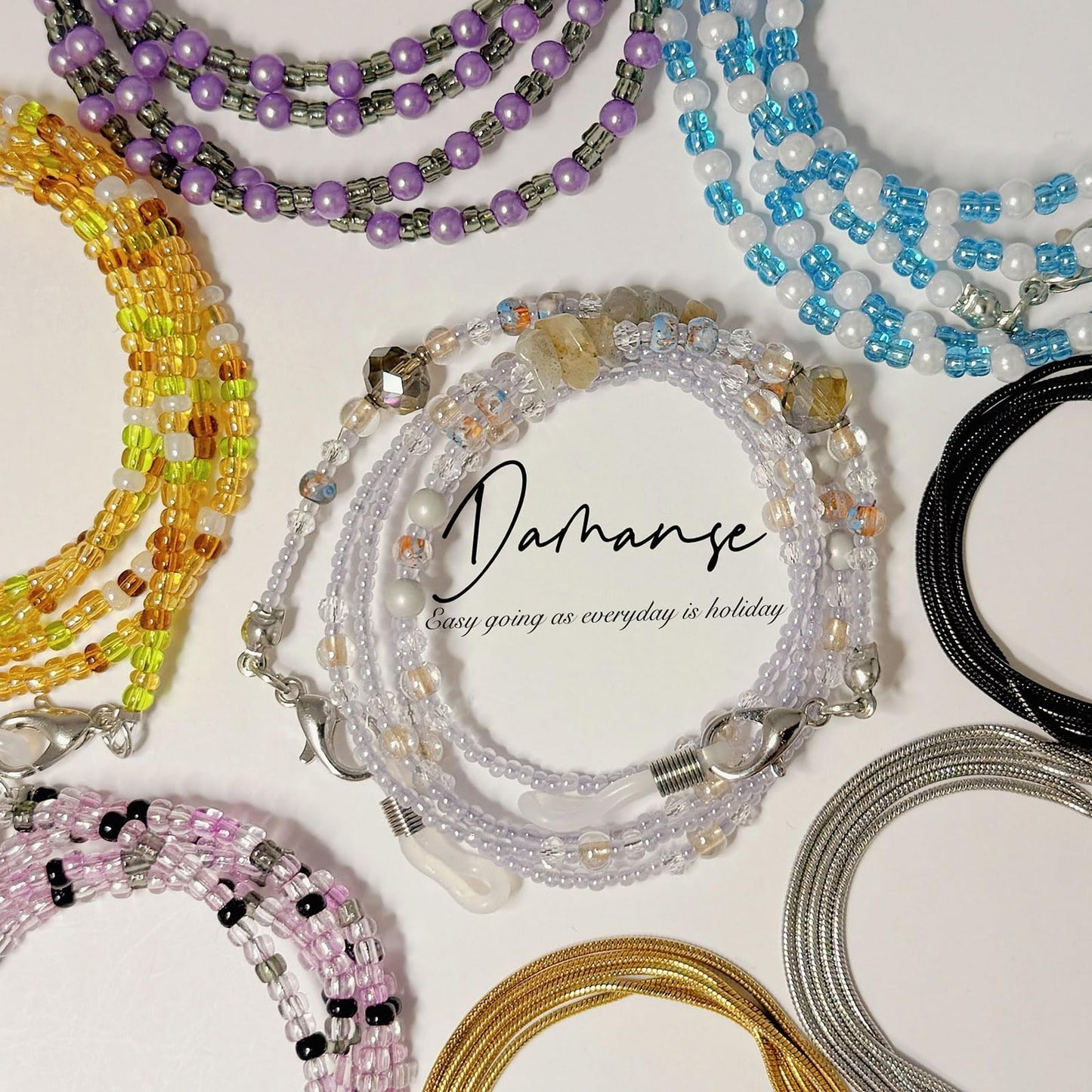 Beaded Eyeglass Chain Strap Holders - 8 Pcs Neck Accessories for Women2