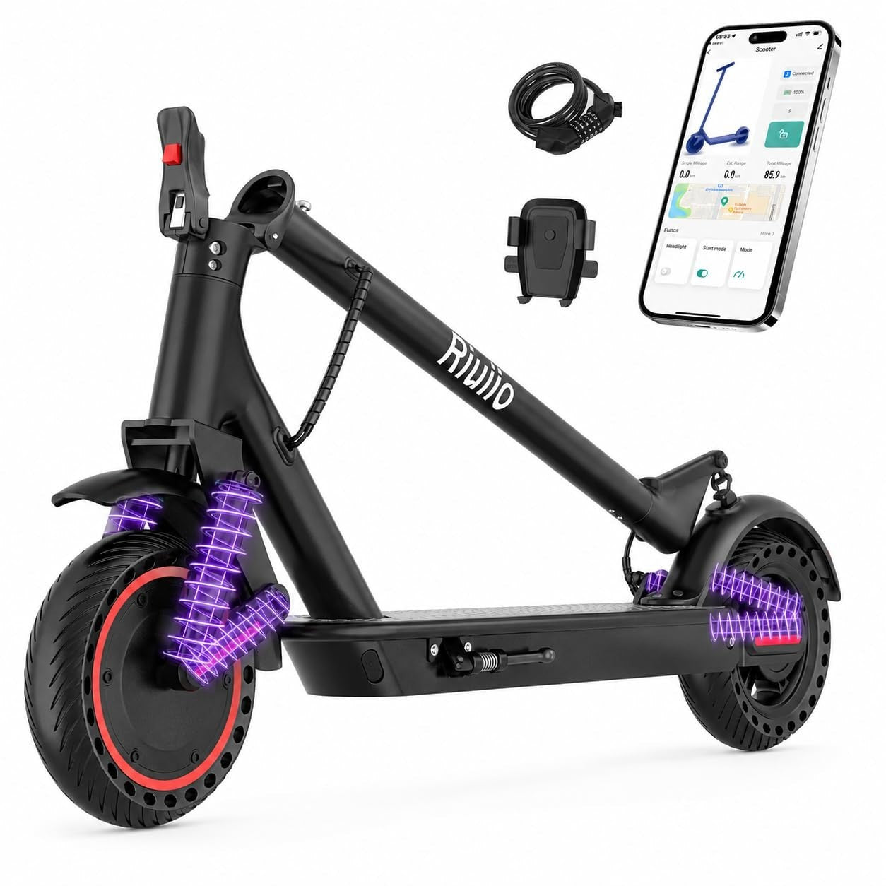 Powerful Electric Scooter 350W-500W, 9-22 MPH, 10-41 Mile Range, Dual Suspension1