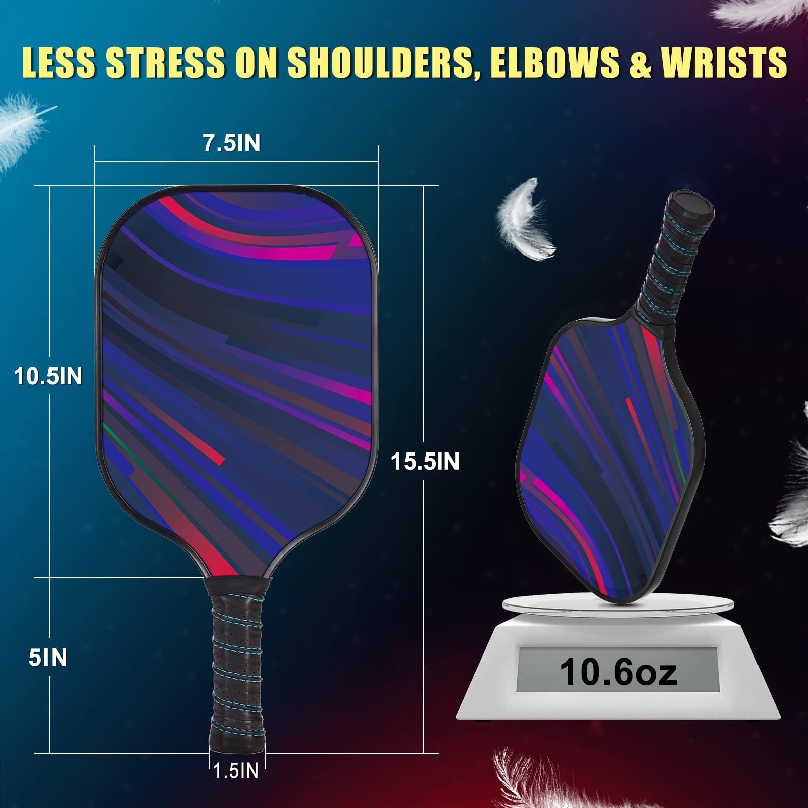 Pickleball Paddles Set of 2/4 - USAPA Approved Fiberglass Graphite Rackets + Bag4
