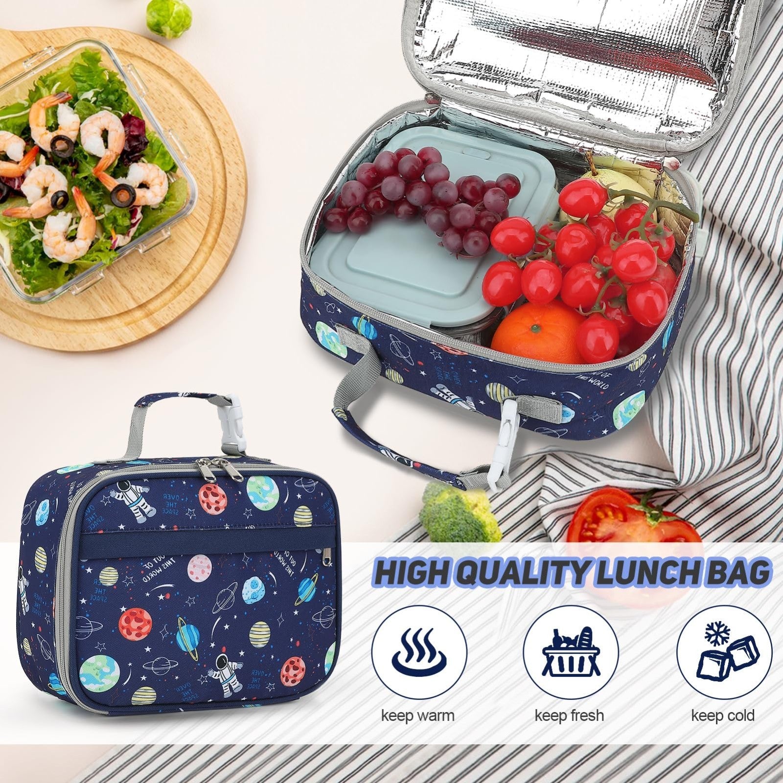 Luminous Boys Backpack Set   3PCS with Lunch Box & Pencil Case, School Gear6
