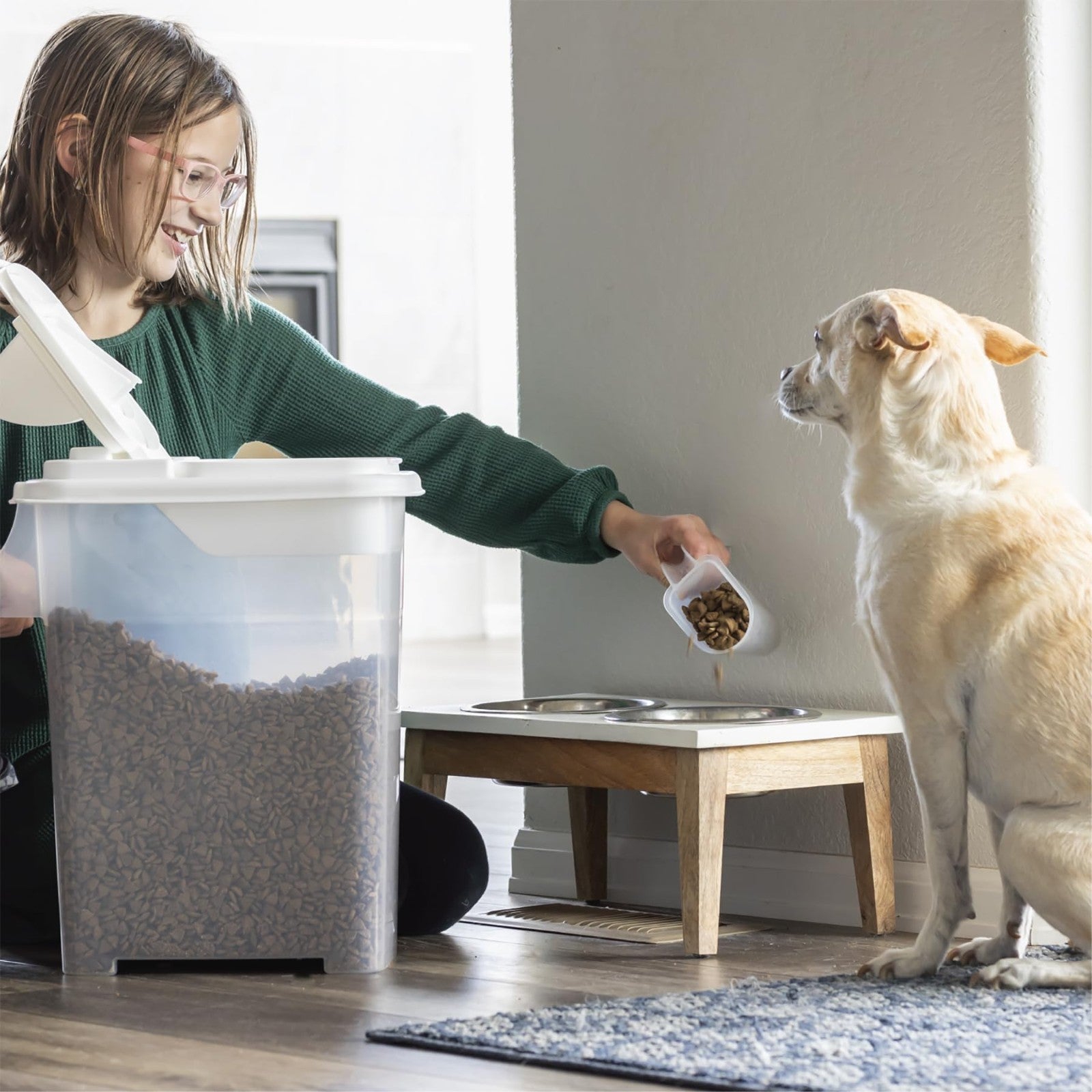 Airtight Pet Food Storage Containers   4 Gallon Dispensers for Dog, Cat & Bird S2