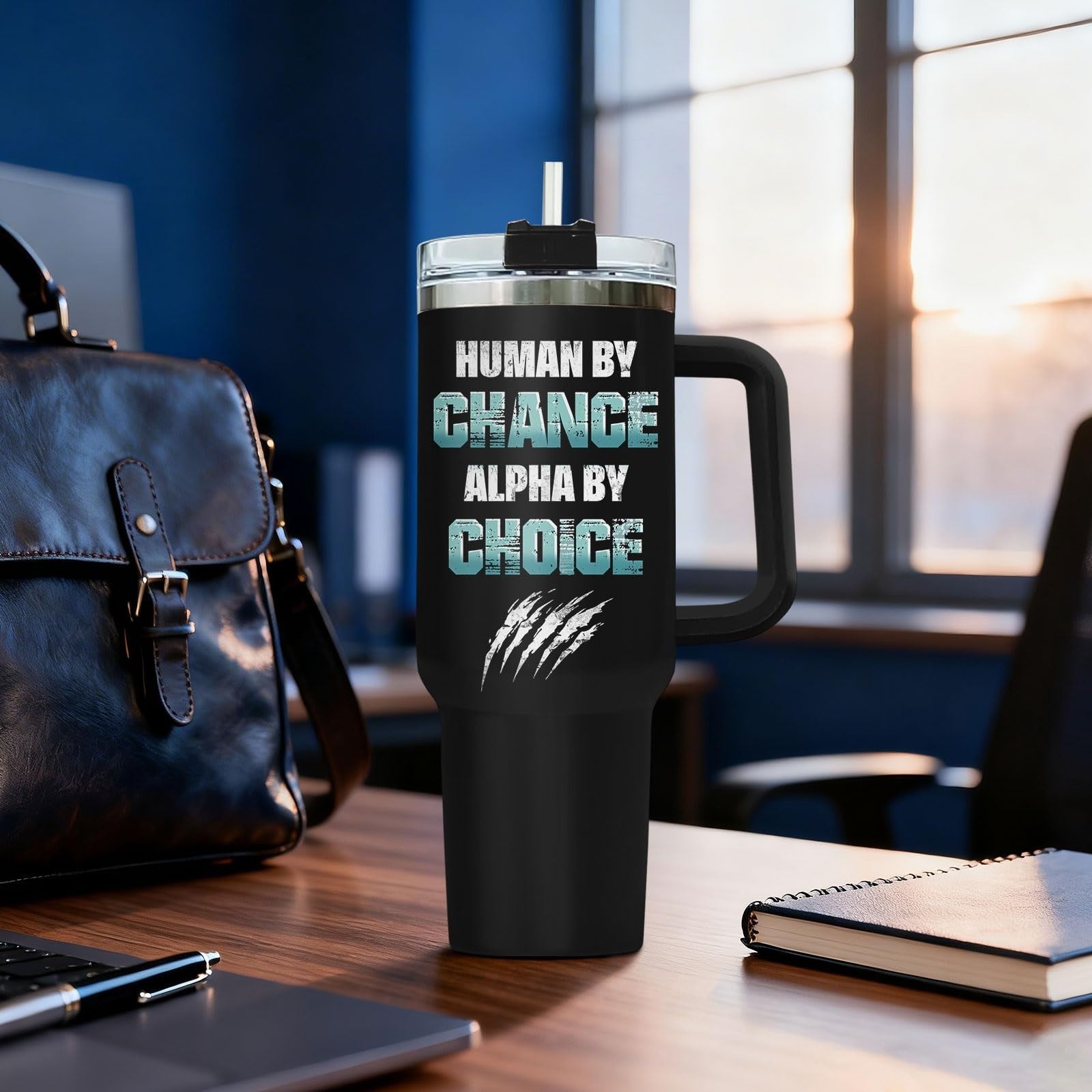 40oz Insulated Tumbler with Handle & Straw   Perfect Travel Mug for Dad, Gifts!2