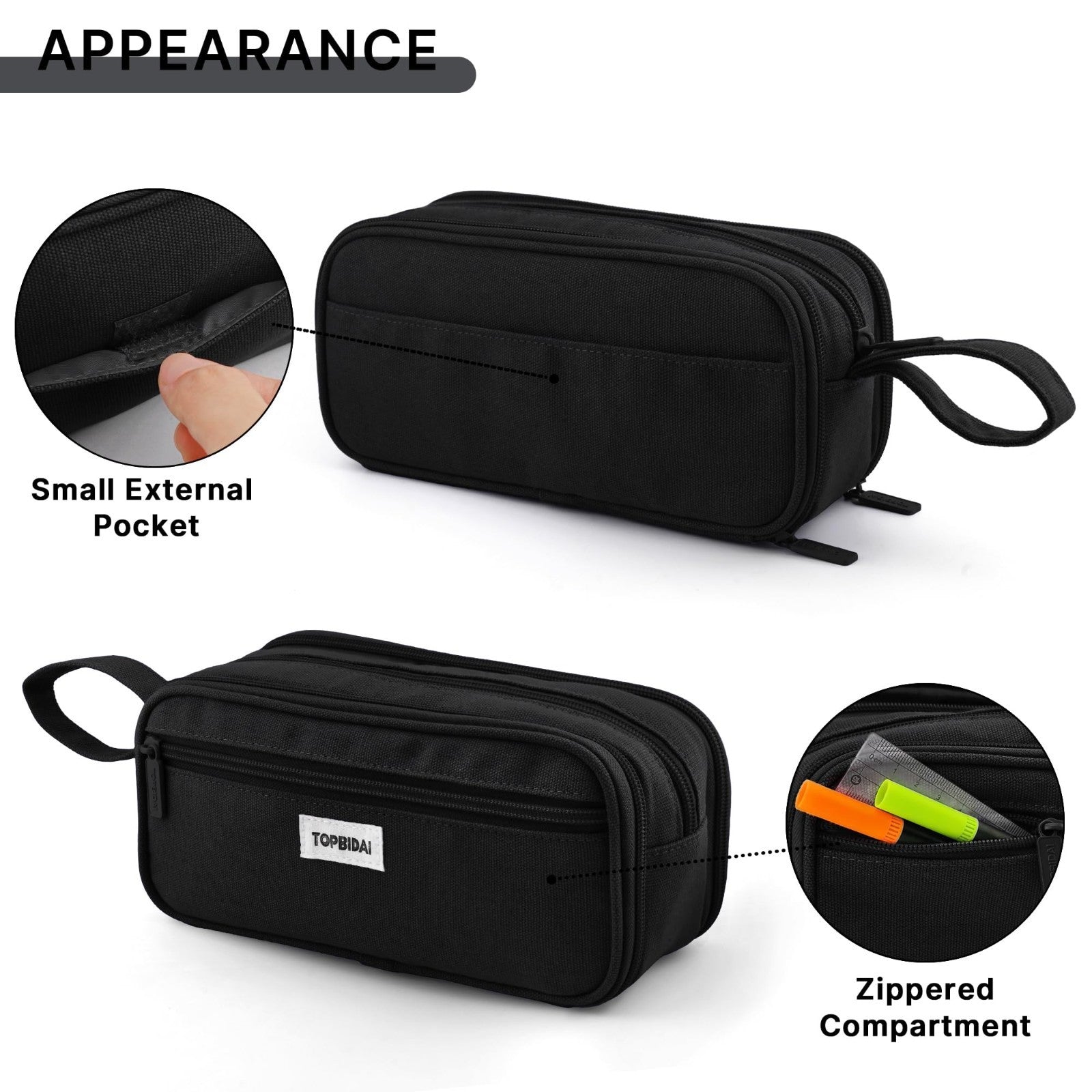 Large Pencil Case Pouch for Kids & Adults   Stylish Storage for School & Office4
