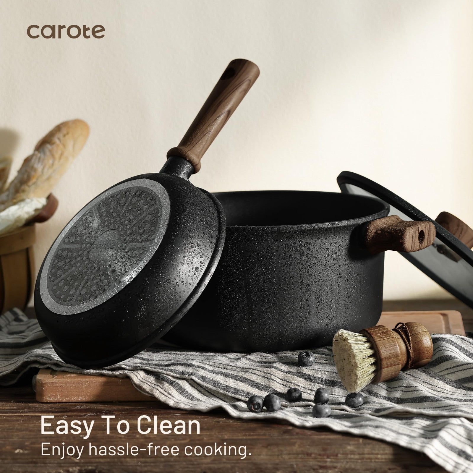 16pcs Nonstick Cookware Set   Scratch Resistant, Easy to Clean, Induction Compat3