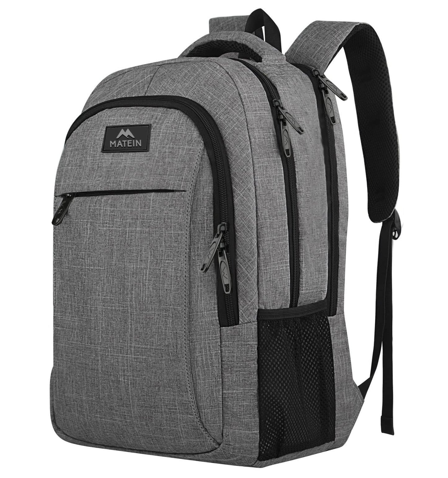 Spacious 15.6" Travel Laptop Backpack   College School Computer Bag, Grey9