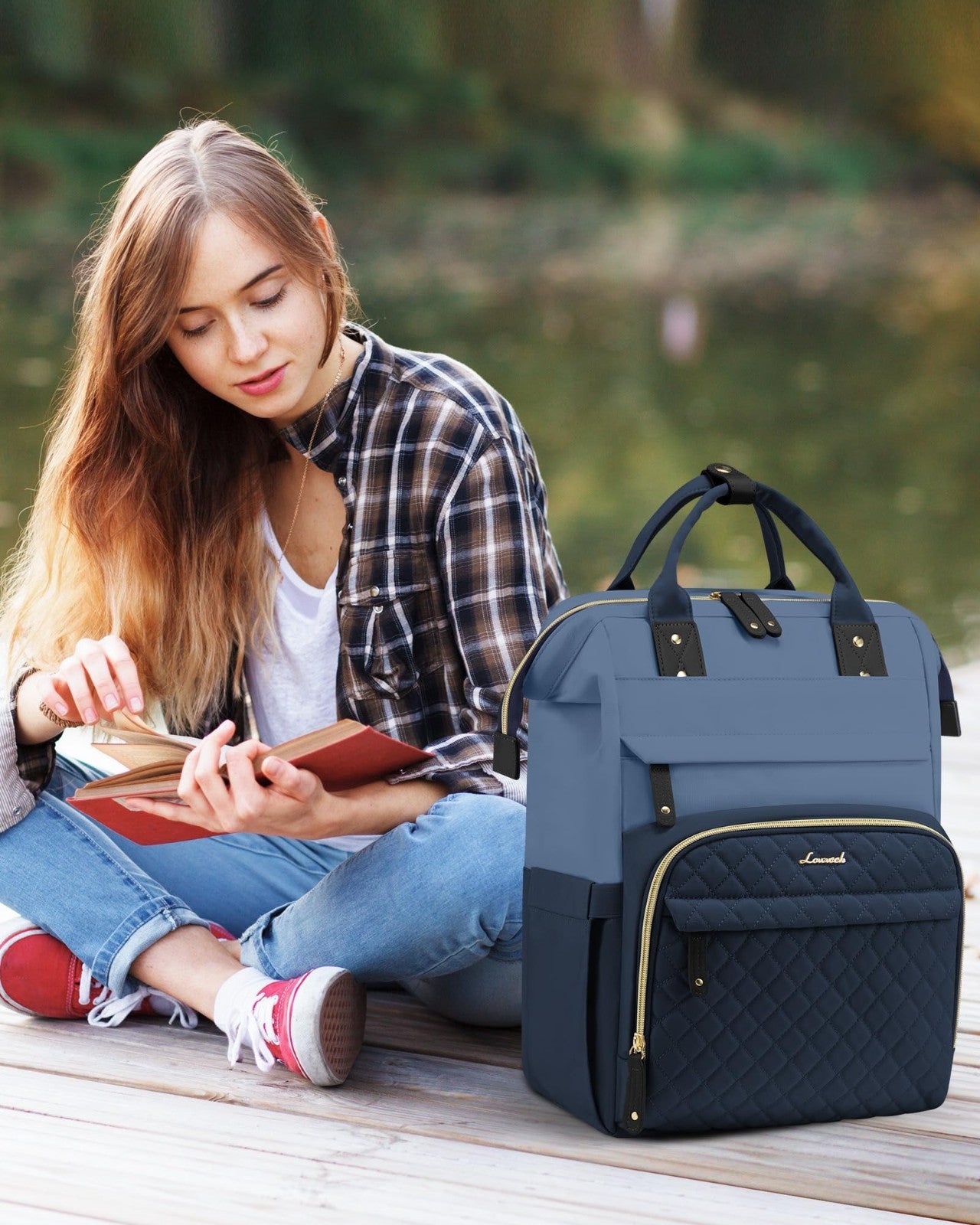 Waterproof Laptop Backpack for Women, 15.6" Travel Computer Bag, Nurse & Teacher2