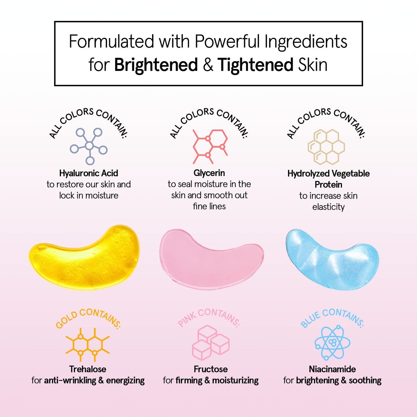 Under Eye Masks - Reduce Dark Circles, Puffiness, Wrinkles - 72 Gel Patches, Veg2