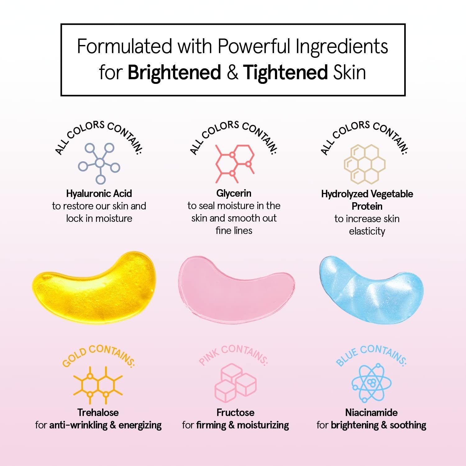 Under Eye Masks - Reduce Dark Circles, Puffiness, Wrinkles - 72 Gel Patches, Veg2