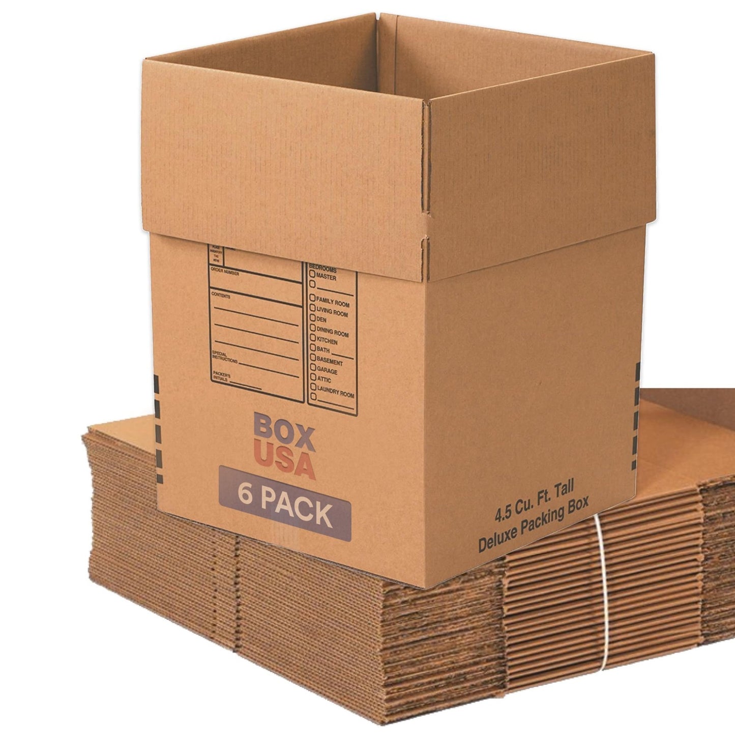 Heavy Duty Moving Boxes 18"x18"x24" (6 Pack)   Large Corrugated Cardboard for Sh0