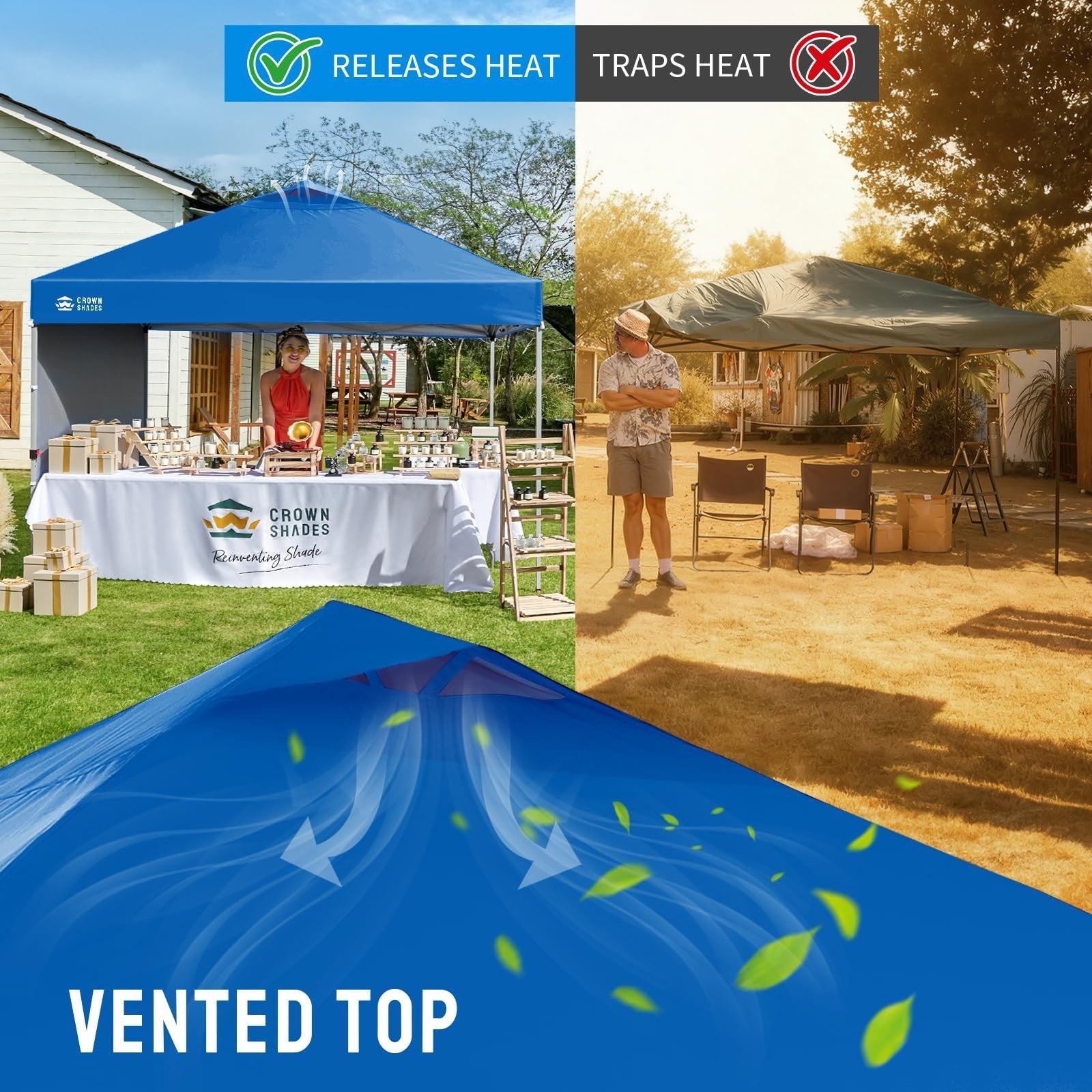 12x12 Pop Up Canopy Tent with Side Wall, Easy Setup Outdoor Gazebo, Beach Shade,6
