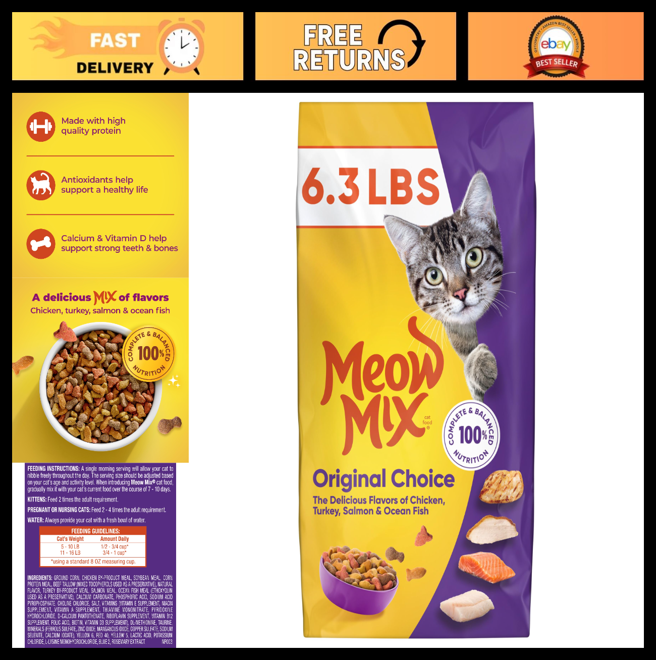 Premium Dry Cat Food, Original Choice, 6.3 lb Bag   Nutritious & Delicious!0