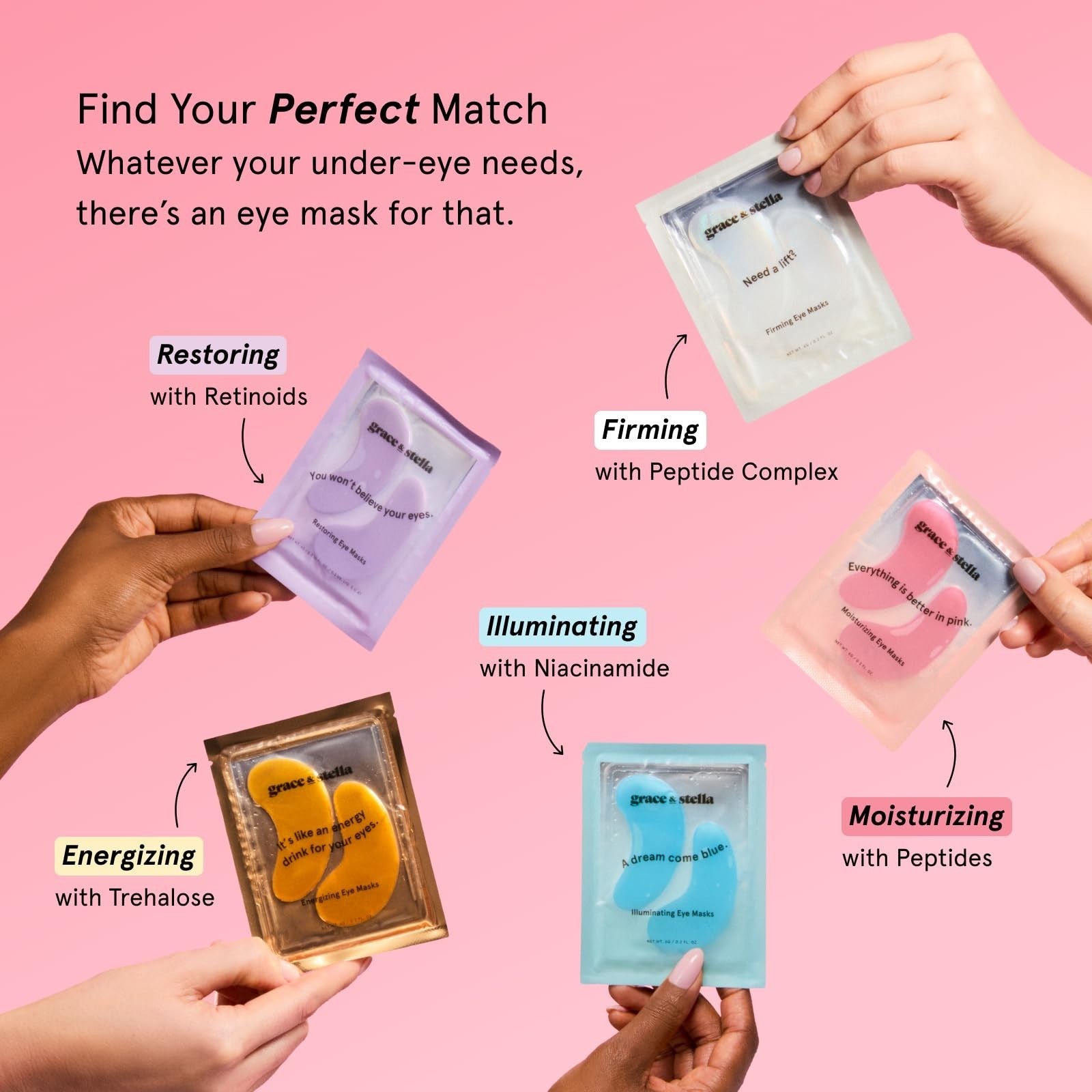 Under Eye Masks - Reduce Dark Circles, Puffy Eyes, Wrinkles - 48 Gel Patches, Ve5