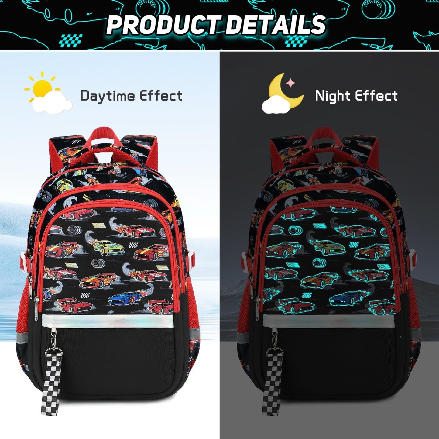 Luminous Boys Backpack Set   3PCS with Lunch Box & Pencil Case   School Gear2