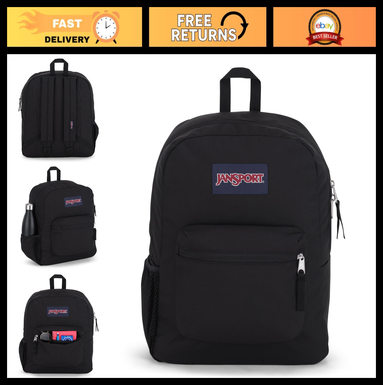 26L Classic Daypack Backpack, 12 Inch, Lightweight, Stylish, Black Travel Bag0