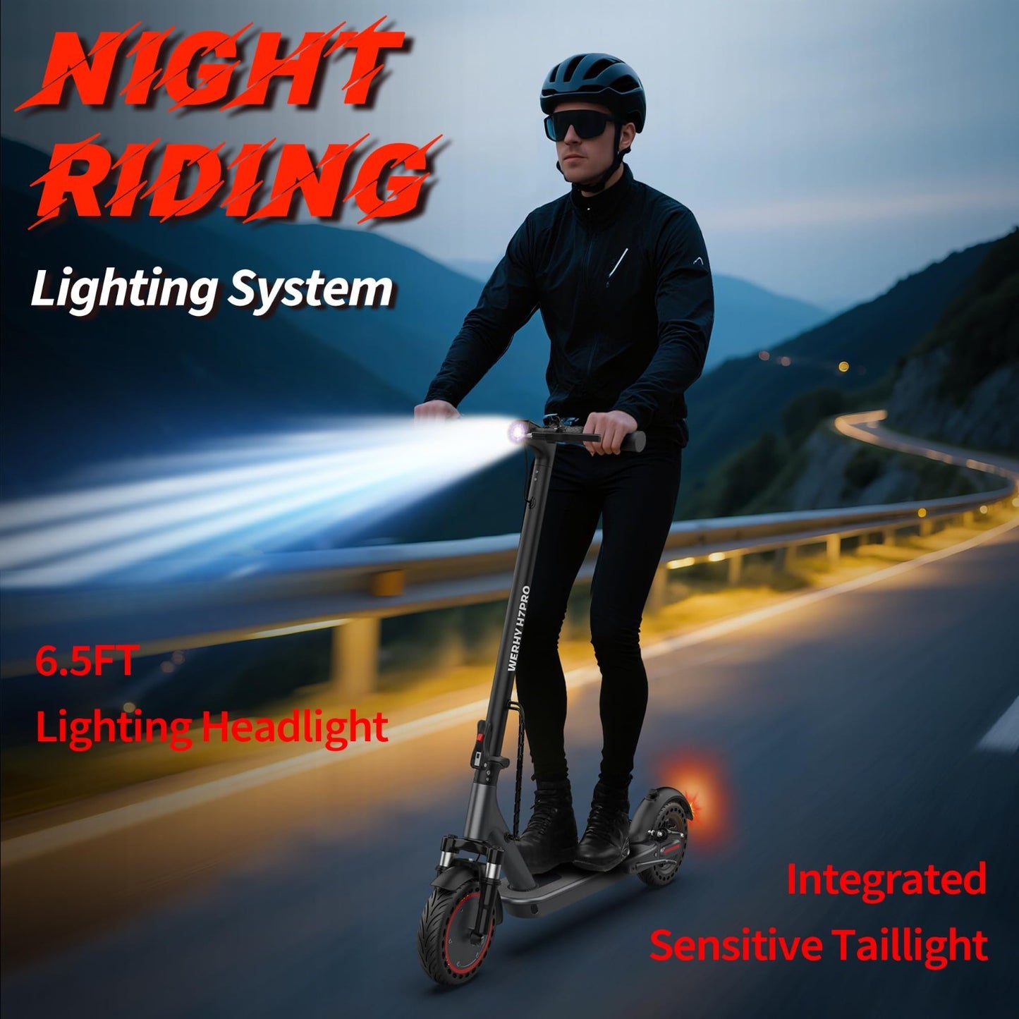 Powerful Electric Scooter 500W Motor, 19MPH Speed, 16-27 Miles Range, Folding E-6