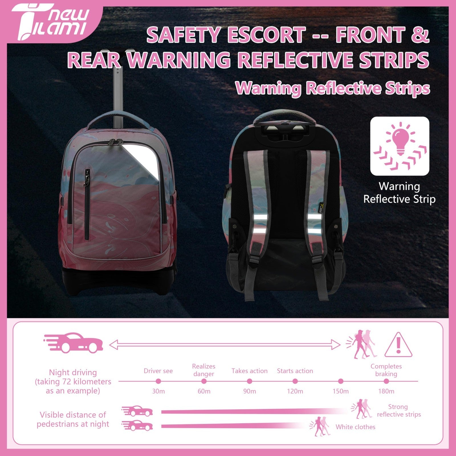 18" Rolling Backpack with Lunch Bag for Kids, School Travel, Girls & Boys5