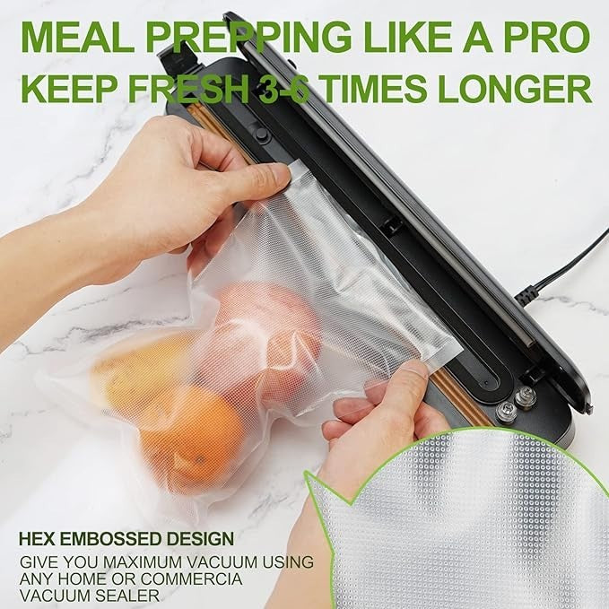 Commercial Grade Vacuum Sealer Bags  3 Rolls for Food Storage & Sous Vide 8"x20'2