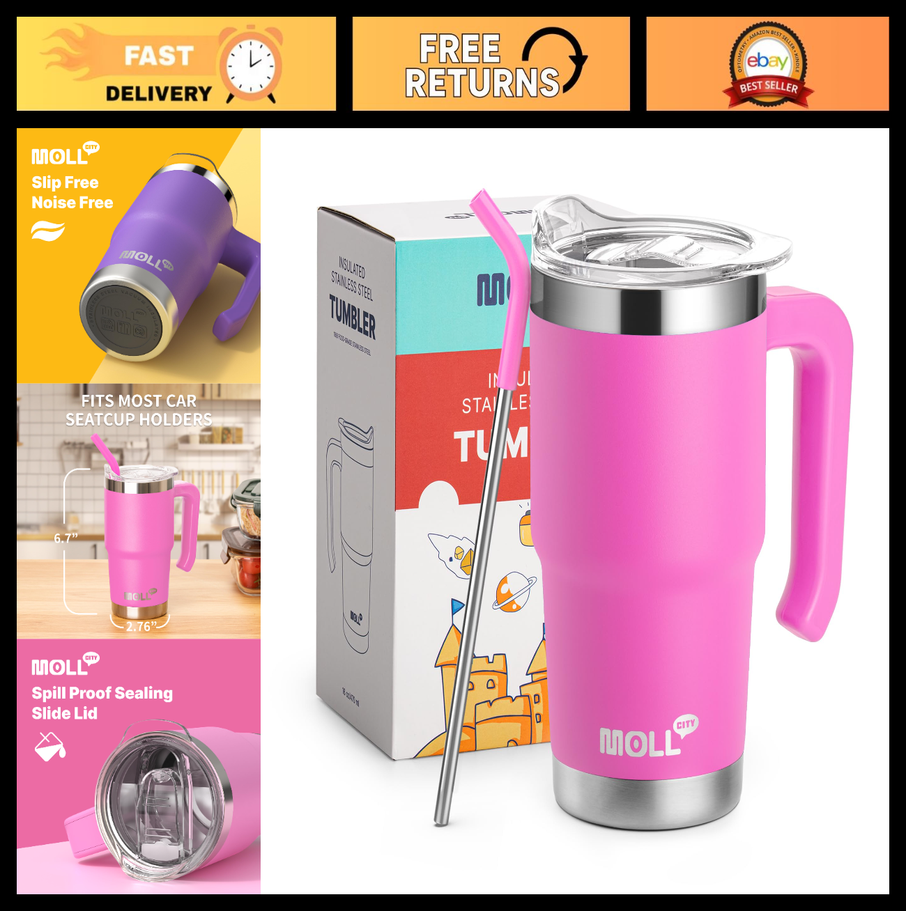 Optimized eBay Title:  "16 oz Kids Tumbler   Stainless Steel Double Wall Insula0