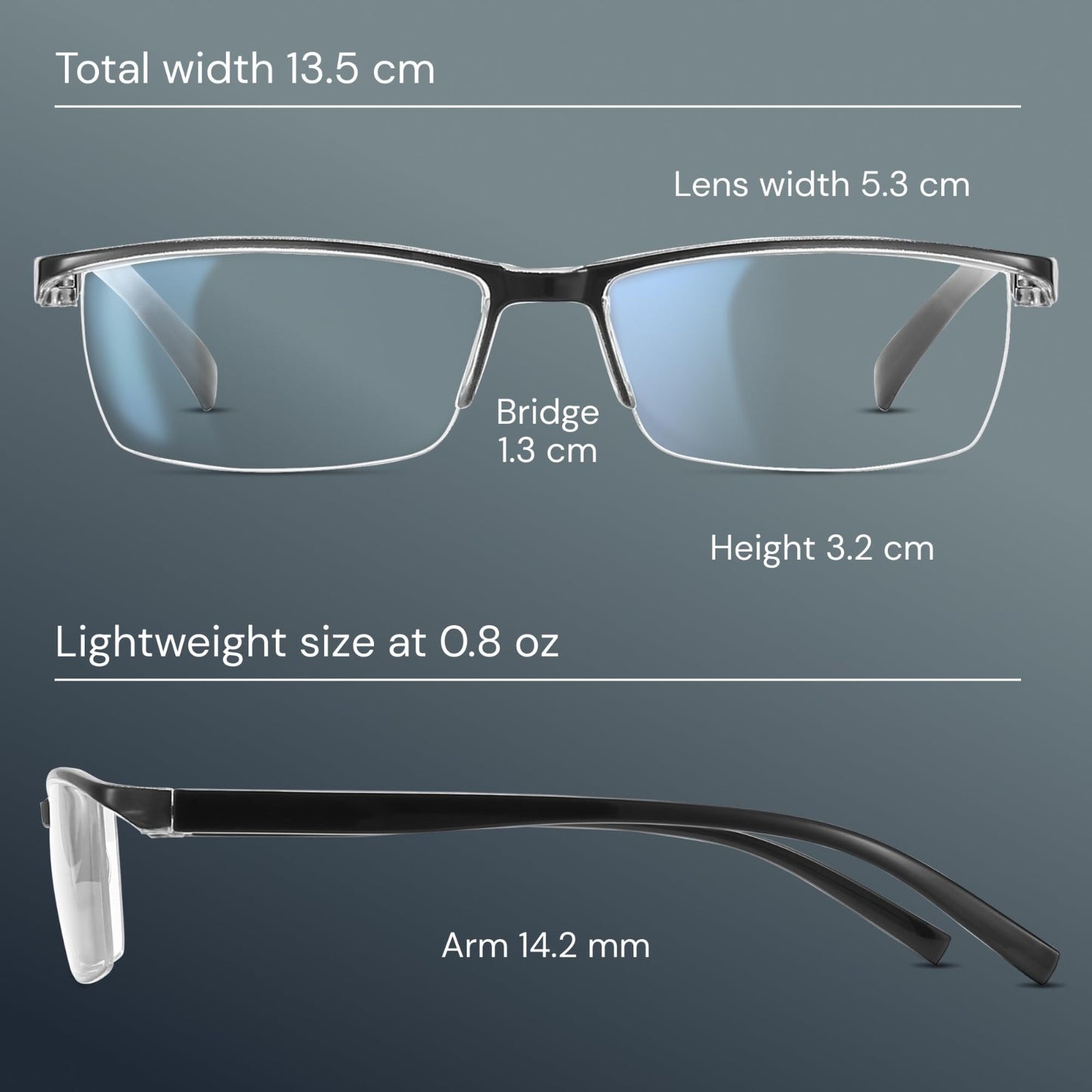 Durable Blue Light Filtering Reading Glasses for Men - Comfortable TR90 Frames3