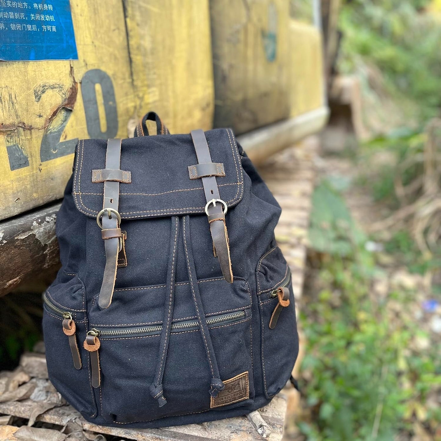 High Capacity Vintage Canvas Backpack for School & Travel   Fits 12 15.6" Laptop6