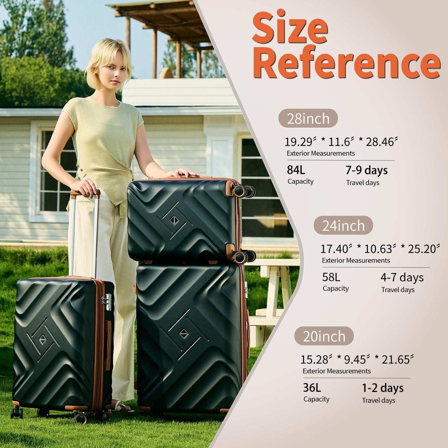 10-Piece Expandable Luggage Set, Airline Approved Carry-On, Hard Case Suitcases,4