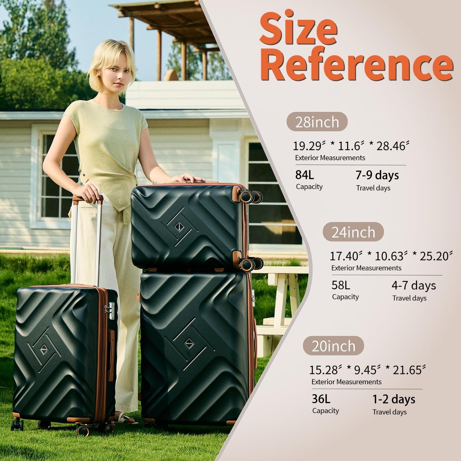 10-Piece Expandable Luggage Set, Airline Approved Carry-On, Hard Case Suitcases,4