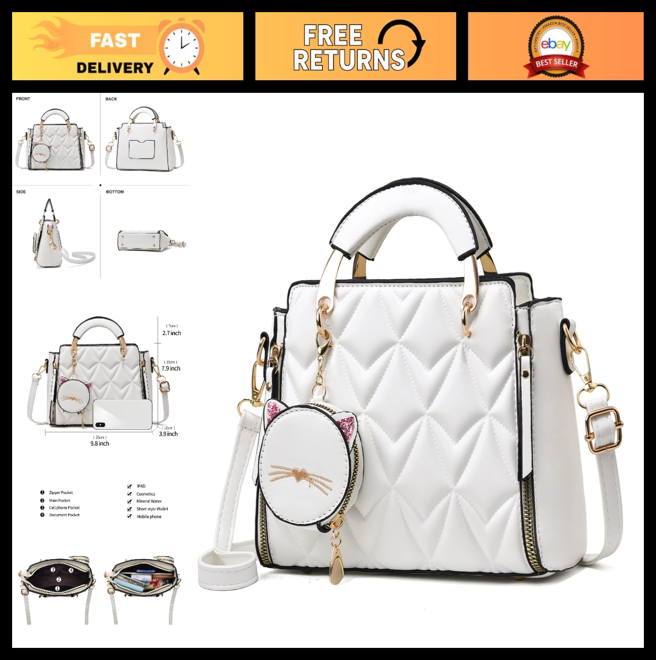 Stylish Women's Crossbody Handbags - Top Handle Satchel & Small Tote Bags0