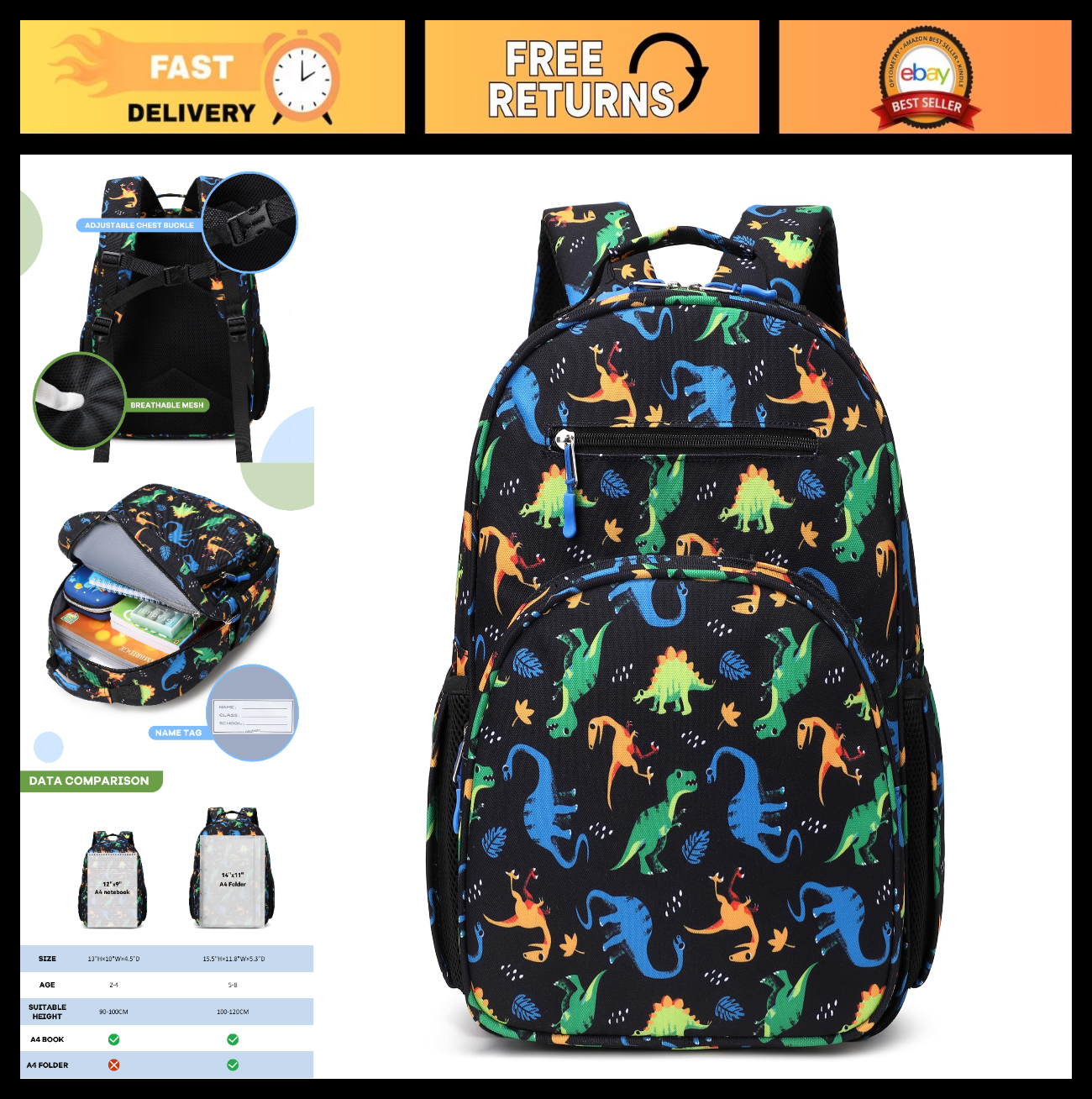 Lightweight Dinosaur Kids Backpack for Boys   Kindergarten & Elementary Ages 4 80