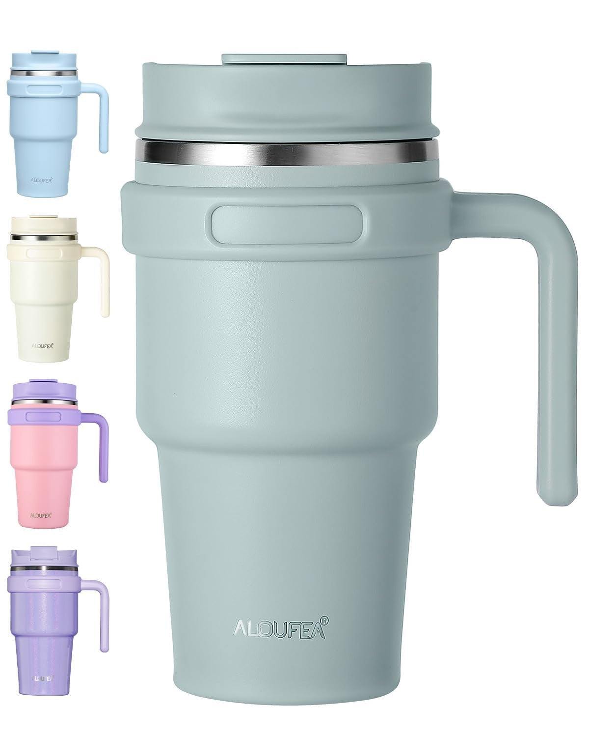 Insulated 20 oz Coffee Mug with Handle, Stainless Steel Travel Tumbler, Leak Pro1
