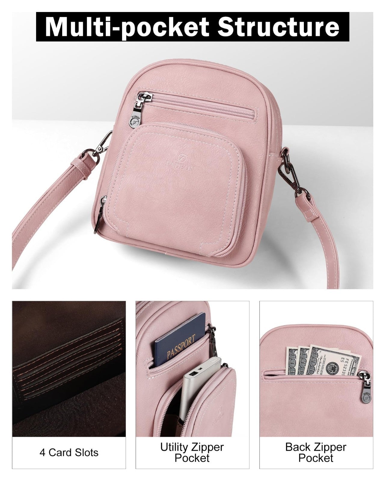 Stylish Small Crossbody Purses for Women, RFID Anti-Theft, 4 Card Slots5